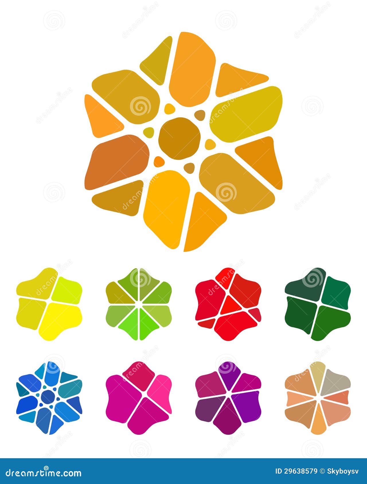 Design Flower Logo Element. Colorful Abstract Patt Stock Vector