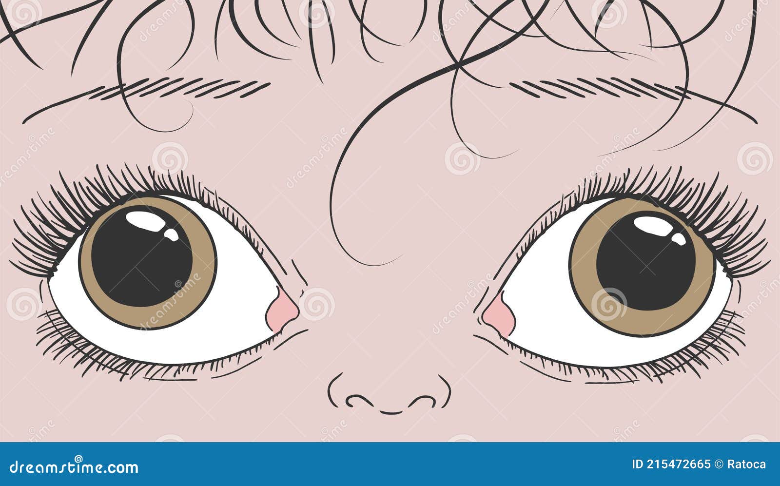 Design of Funny Big Eyes Draw Stock Vector Illustration of female