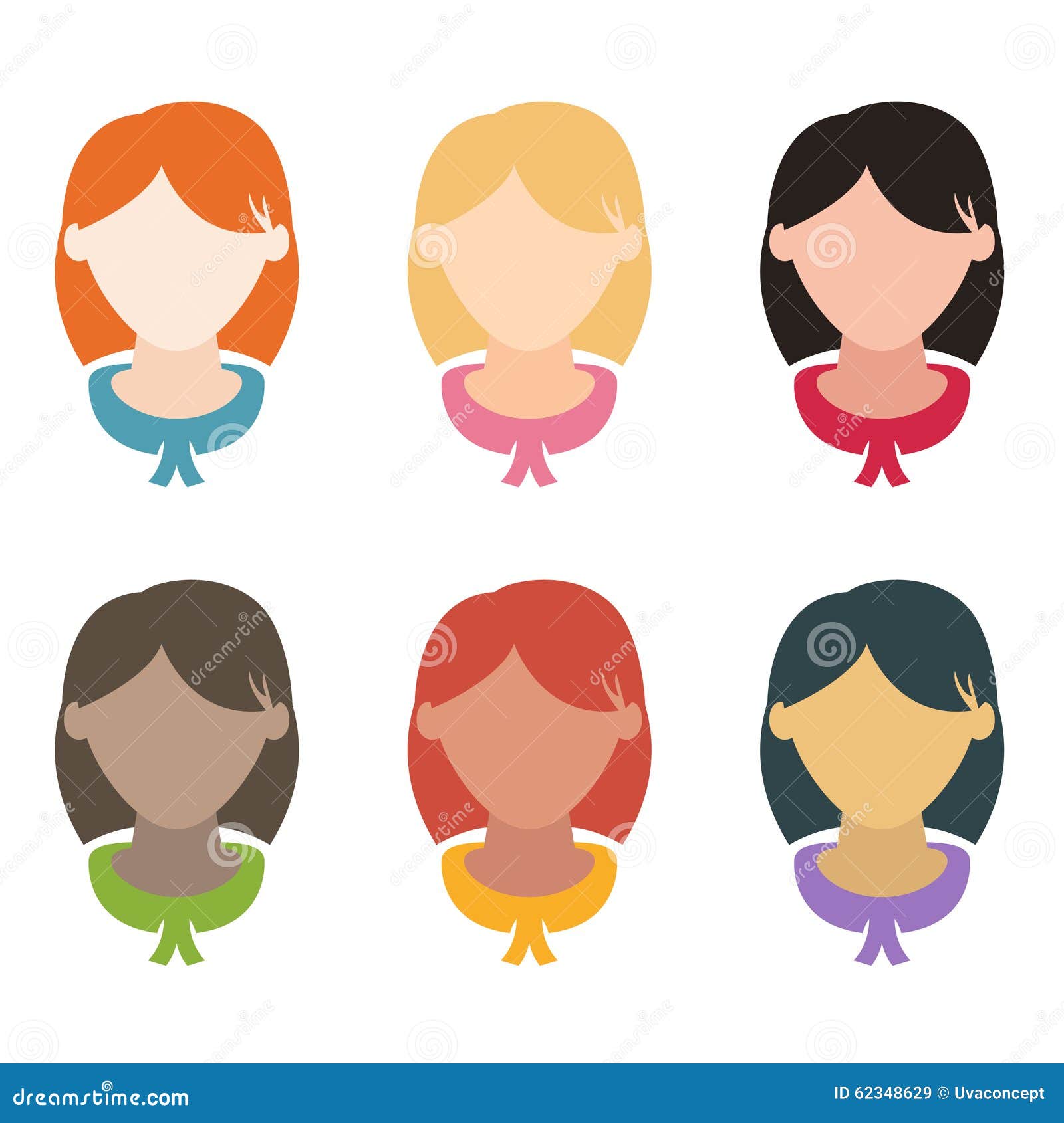 Design Girls Hairstyles.Vector Stock Vector Illustration of