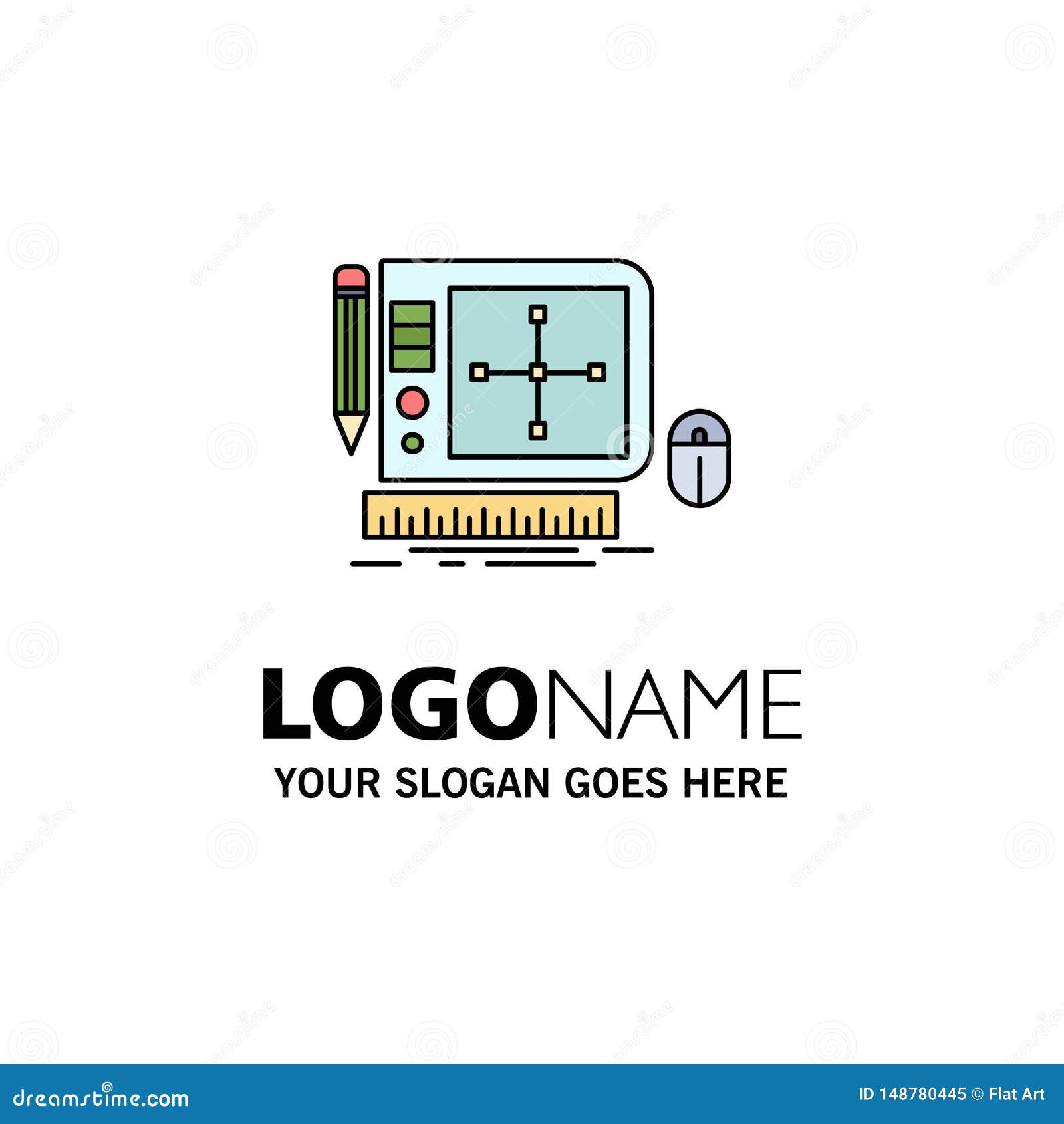 , graphic, tool, software, web ing flat color icon 