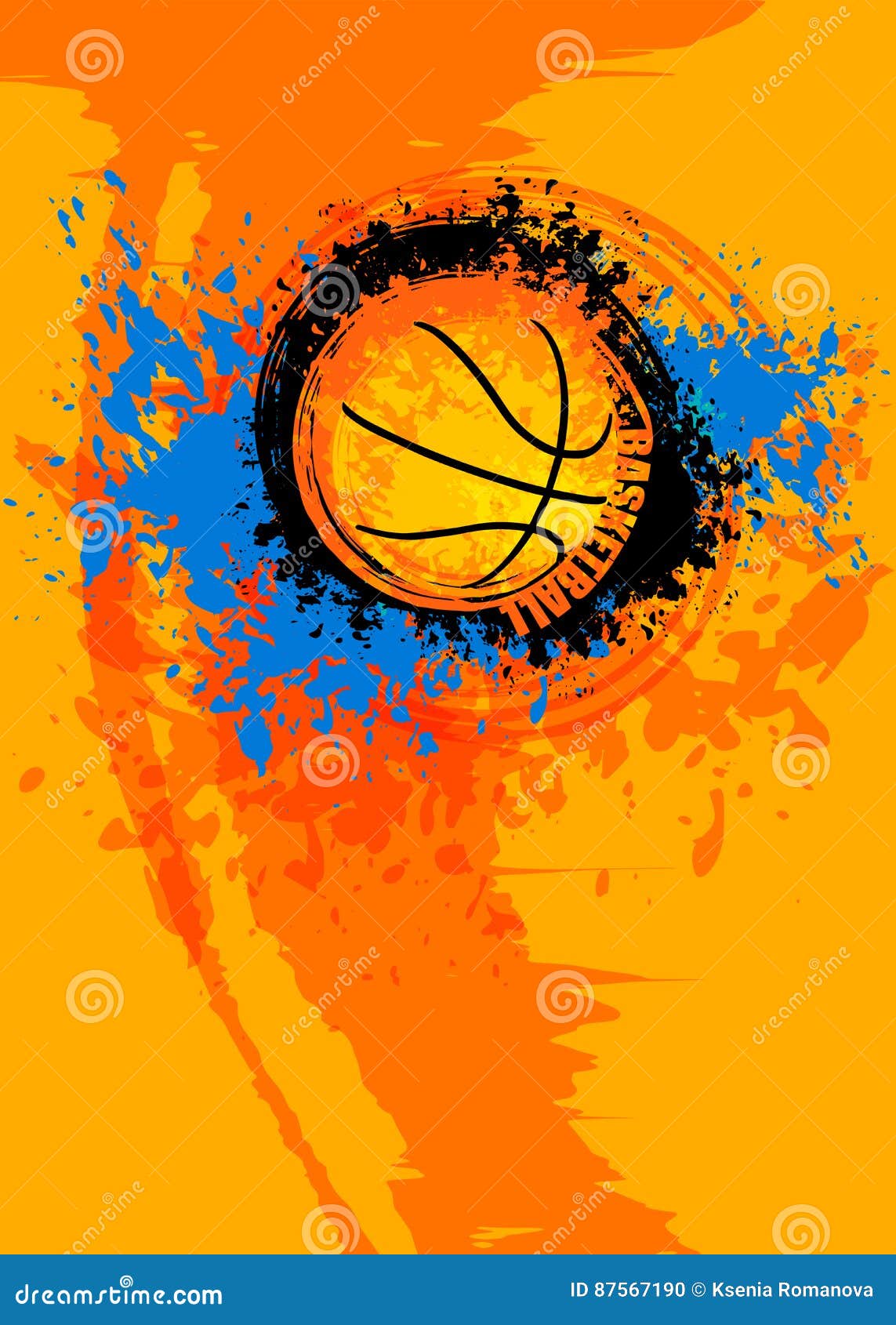Dark Grey And Orange Modern Geometric Basketball Tournament Poster -  Venngage