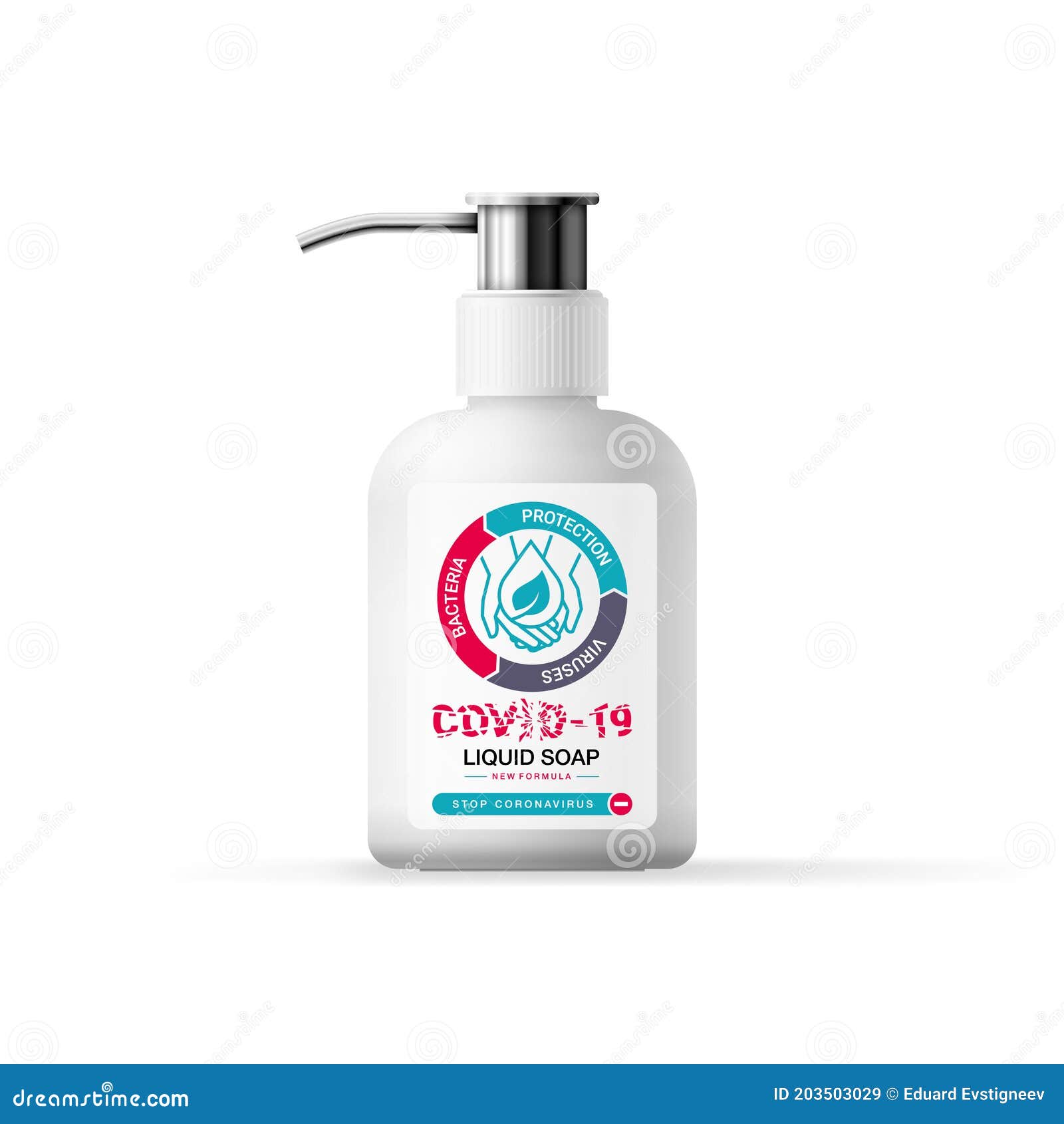 Design of the Label of Antibacterial Liquid Hand Soap Stock Vector Illustration of isolated