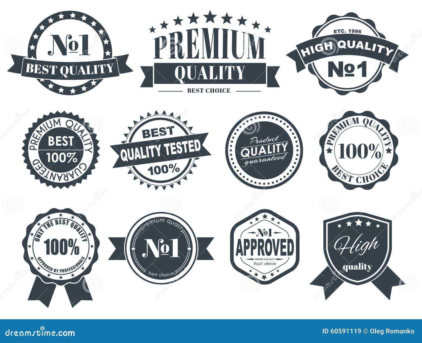 Design Labels with the Quality Mark Stock Vector - Illustration of ...