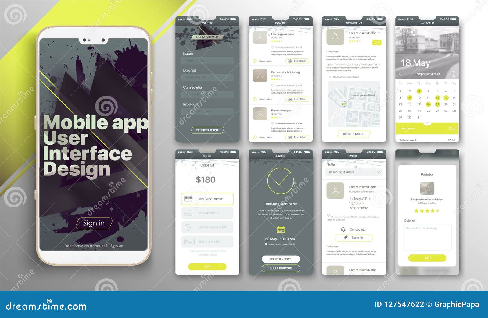 Design Of The Mobile Application Ui Ux Stock Vector Illustration Of Design Background Design Of The Mobile Application Ui Ux Stock Vector Illustration Of Design Background