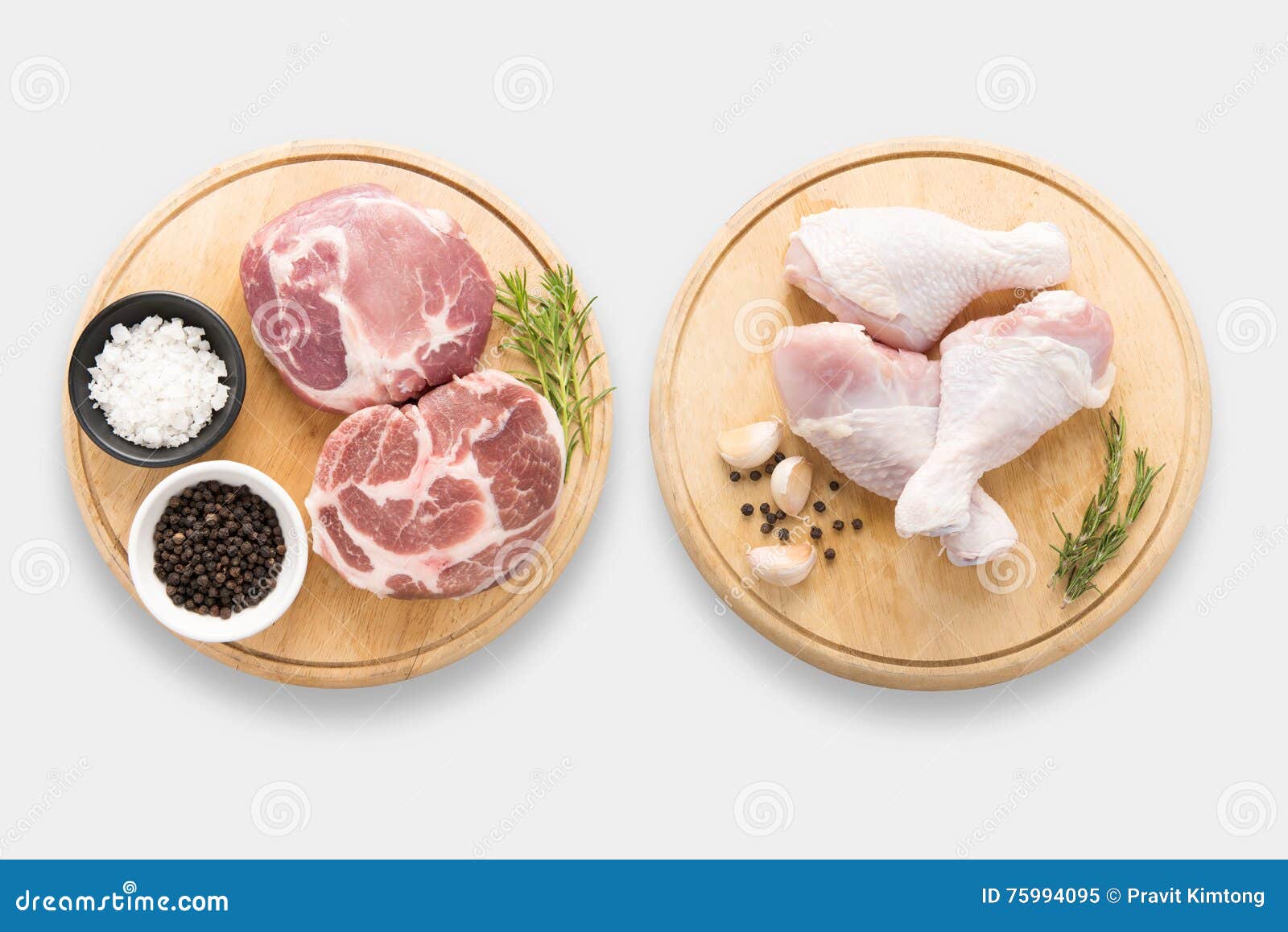 Download Design Of Mockup Raw Chicken And Pork On Cutting Board Set Set I Stock Image - Image of meat ...