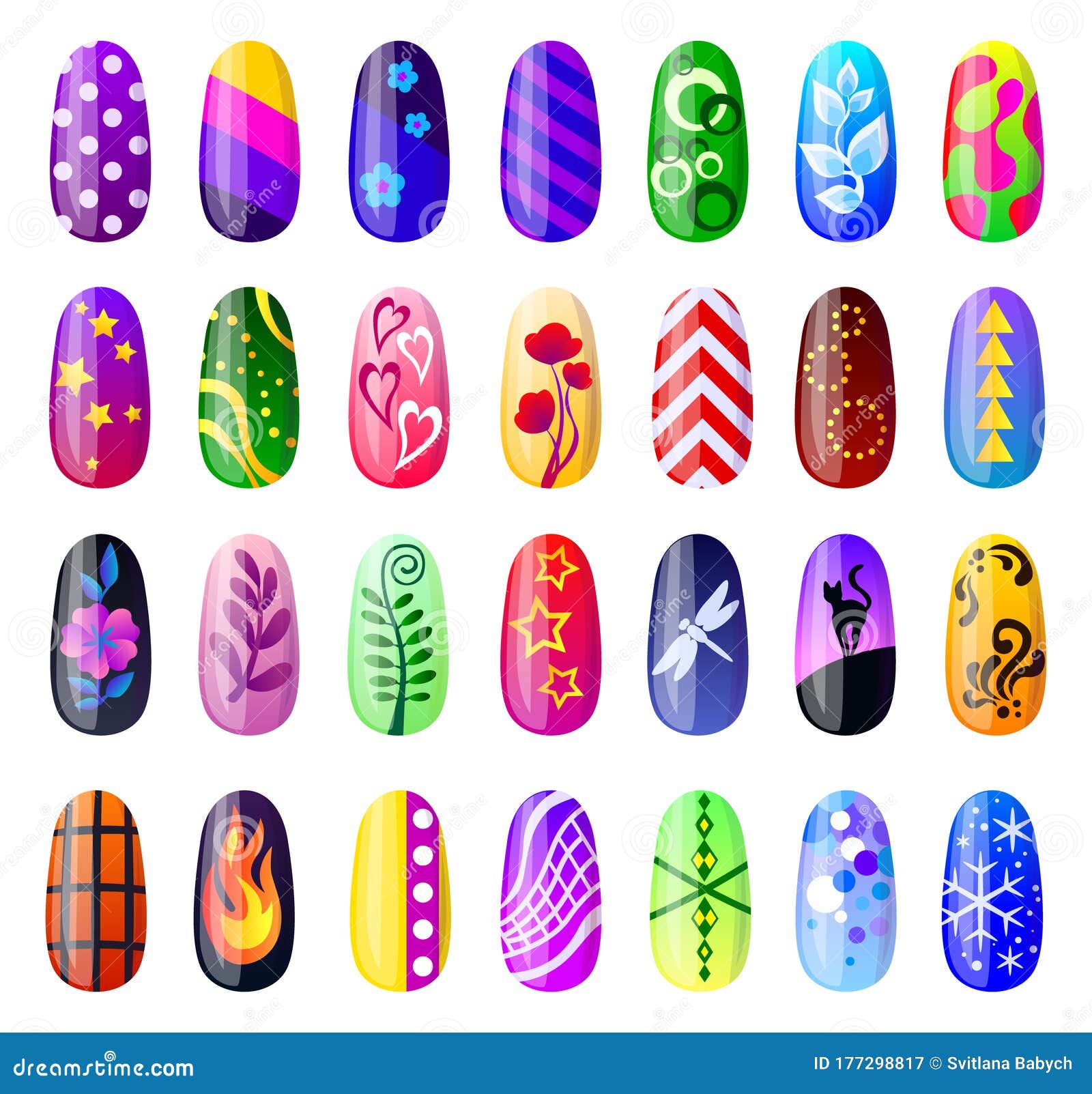 Design Nail Isolated Cartoon Set Icon. Vector Cartoon Set Icon Manicure ...