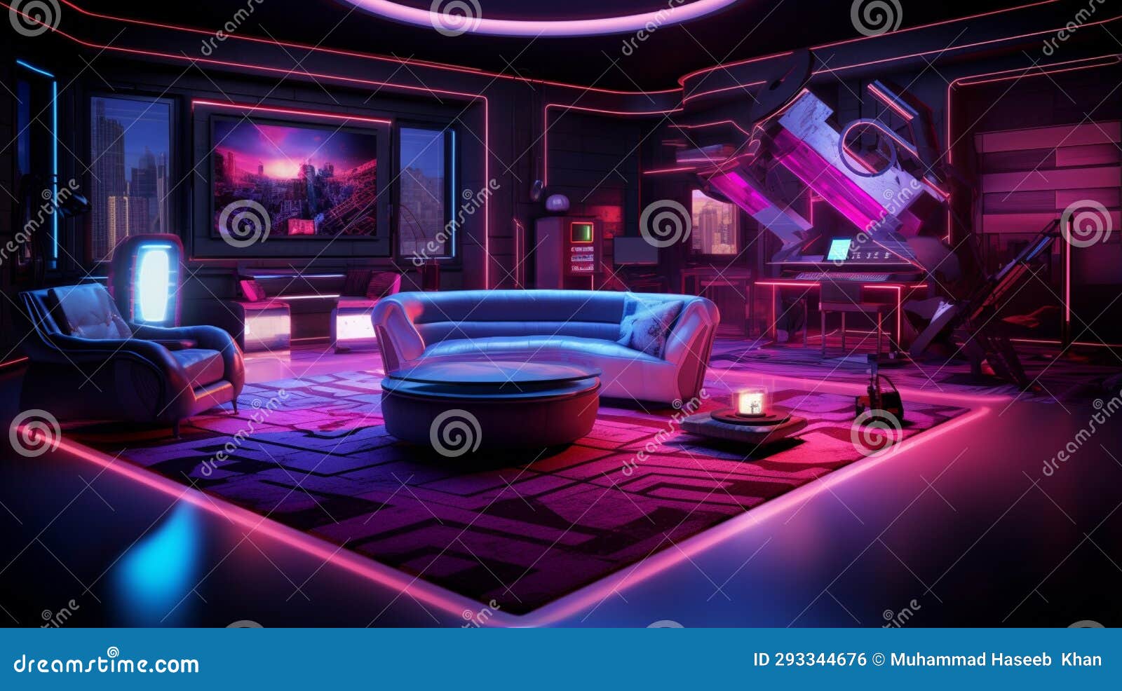 Design a Nightclub-inspired Luxury Neon Bedroom with LED-lit Furniture ...