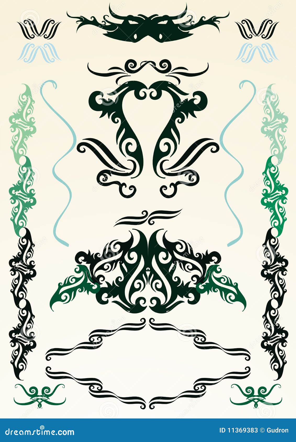 Design ornaments set stock illustration. Illustration of decoration 11369383