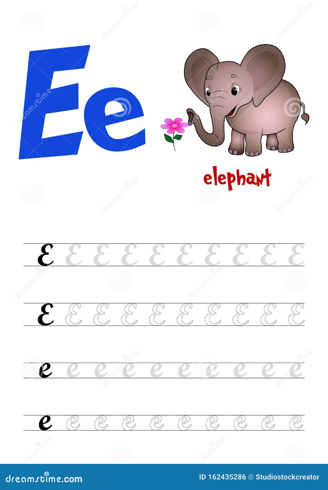 Cartoon Style Letters Upper and Lower Case-upper case letter E cartoon  alphabet