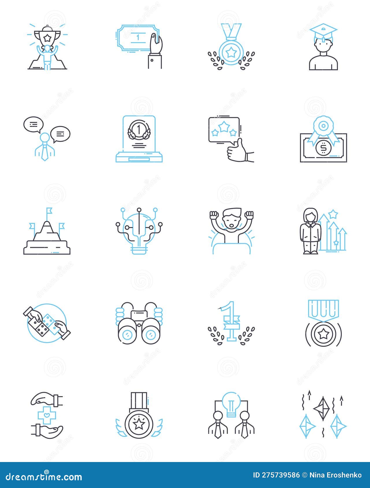 phase linear icons set. ideation, conceptualization, brainstorming, visualization, creativity, innovation
