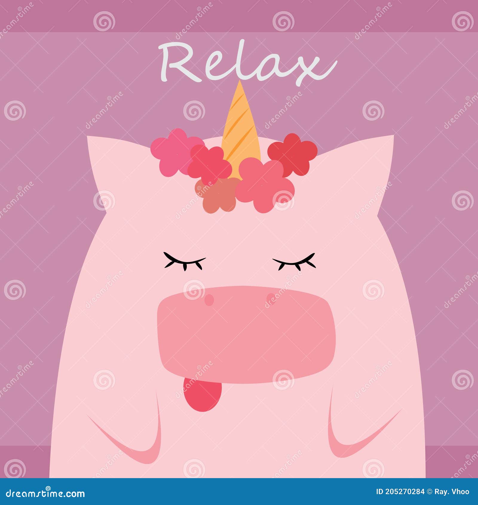  of relax unicorn in a soft colour background for any template and social media post