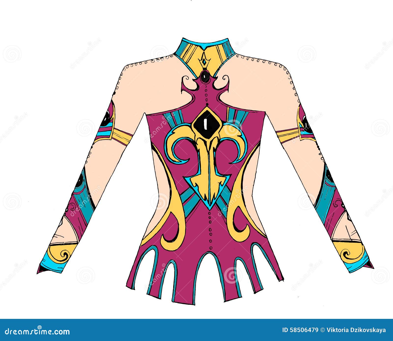 Design Rhythmic Gymnastics Leotard Stock Illustration Illustration of