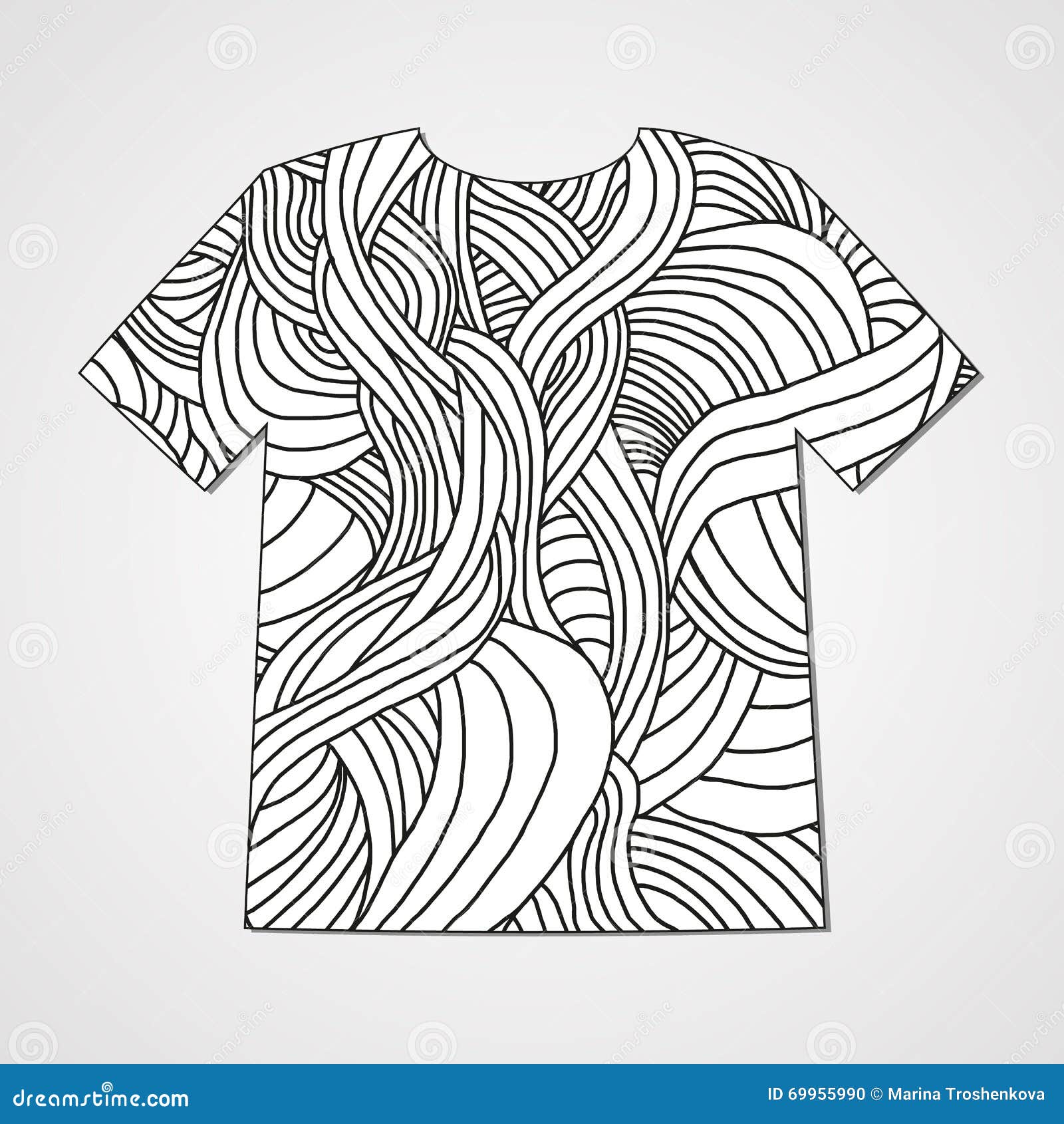 Design T-shirt With Hand Drawn Doodle Pattern. Abstract ...