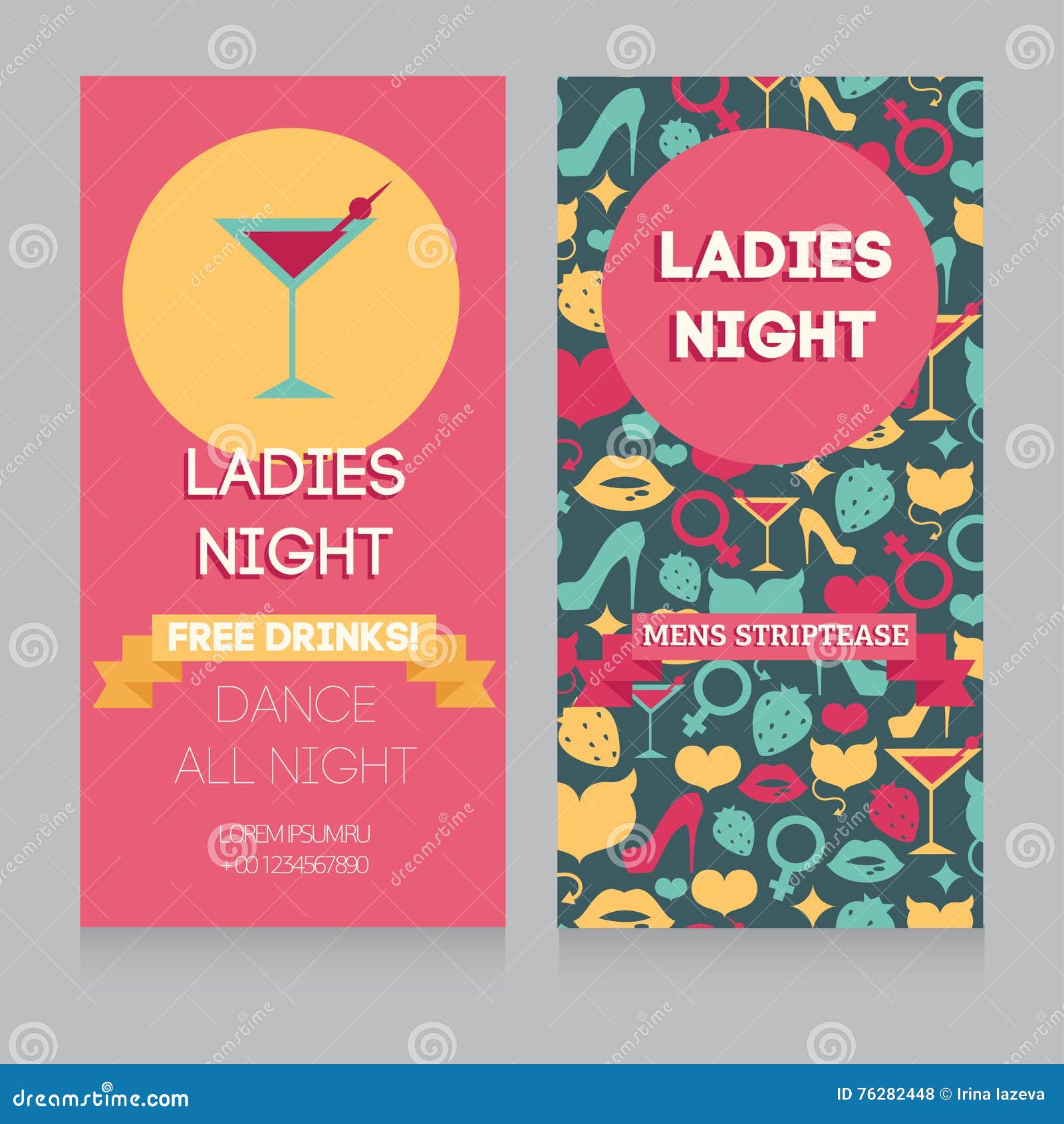 Design Template for Night Party Invitation Stock Vector Illustration