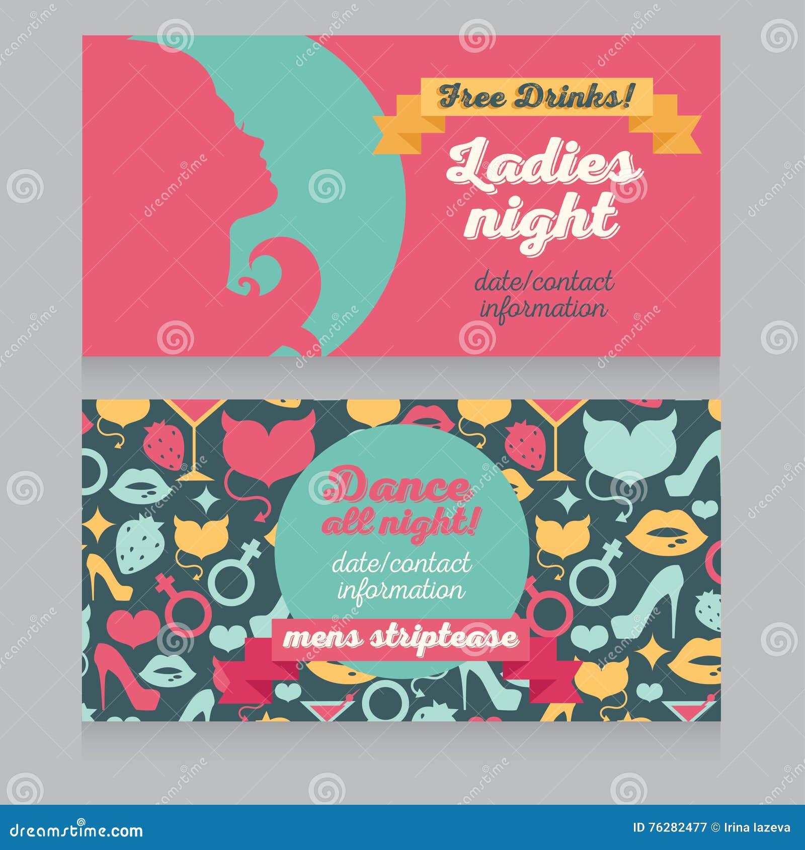 Design Template for Night Party Invitation Stock Vector Illustration