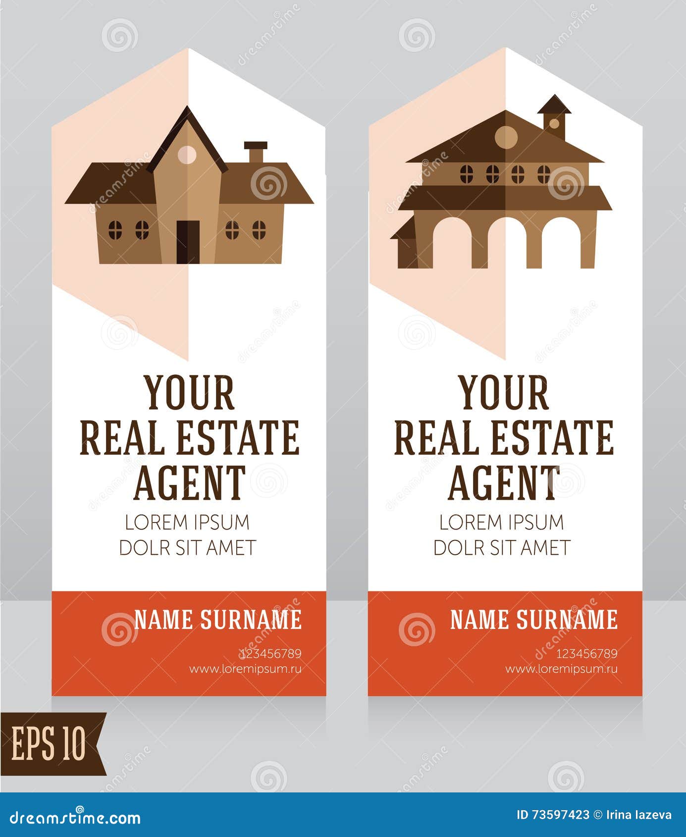 Design Template for Real Estate Agent Business Card Stock Vector In Real Estate Agent Business Card Template