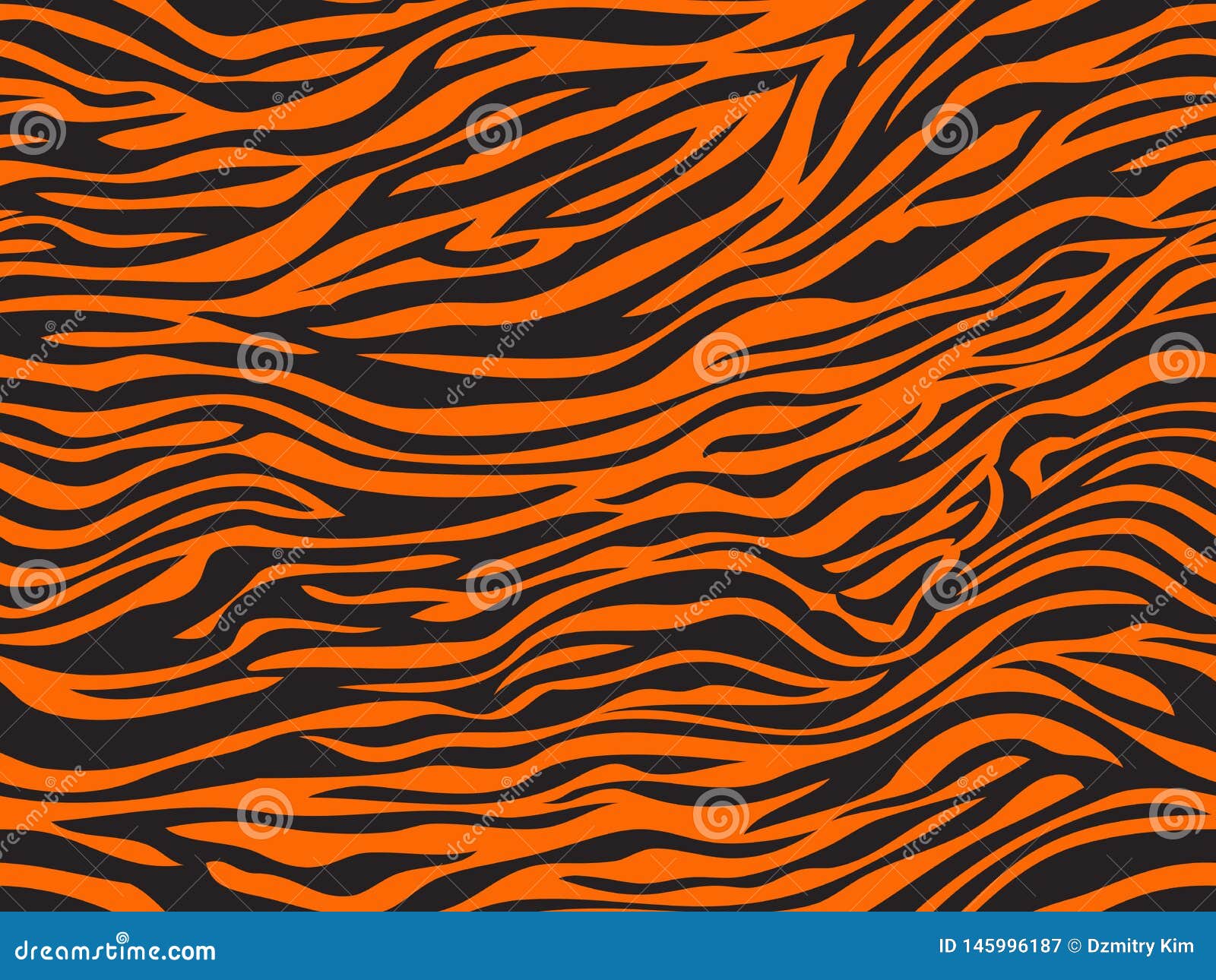  of the tiger skin exture pattern seamless repeating orange black