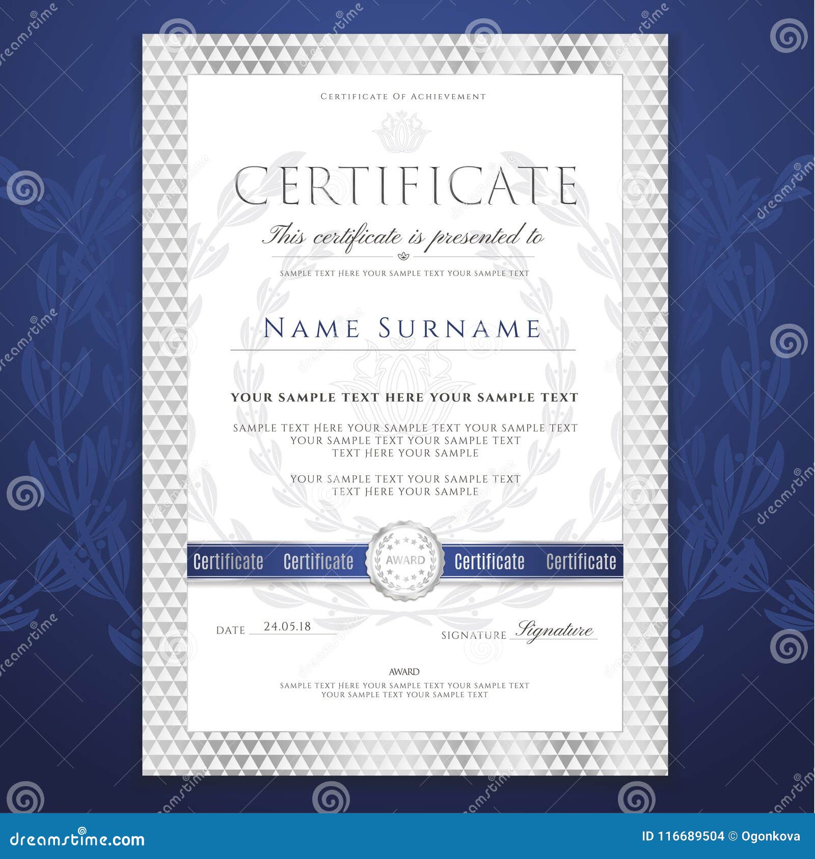 Certificate Template. Printable / Editable Design for Diploma With Academic Award Certificate Template