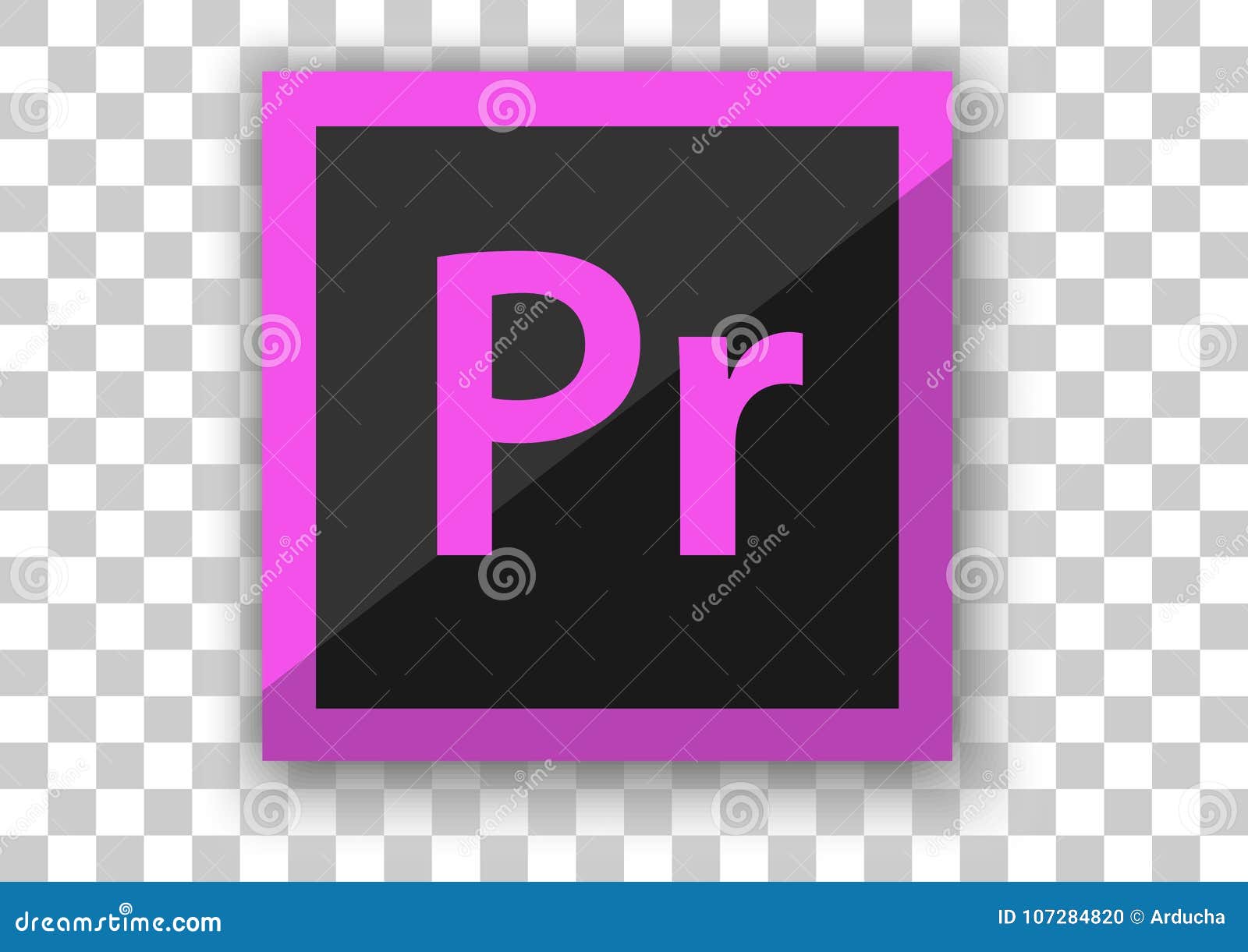 Adobe Premiere Pro Icon Design with Tile Button Background Editorial Image  - Illustration of mobile, background: 107284820