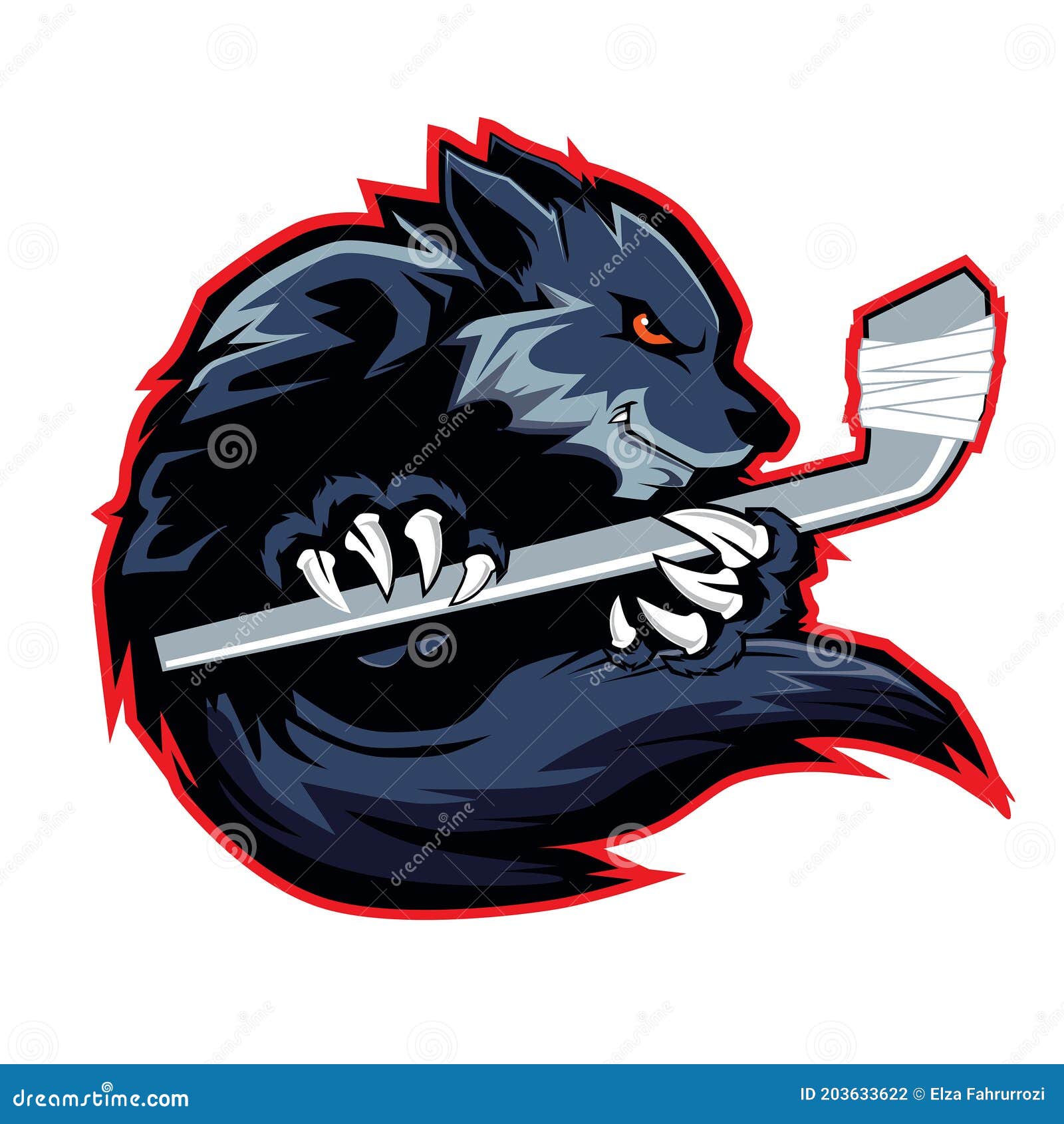 Wolf hockey sport logo stock vector. Illustration of champion 203633622