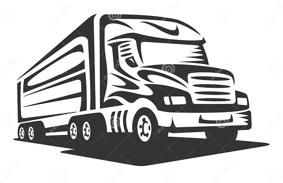 American Industrial Truck stock vector. Illustration of background ...