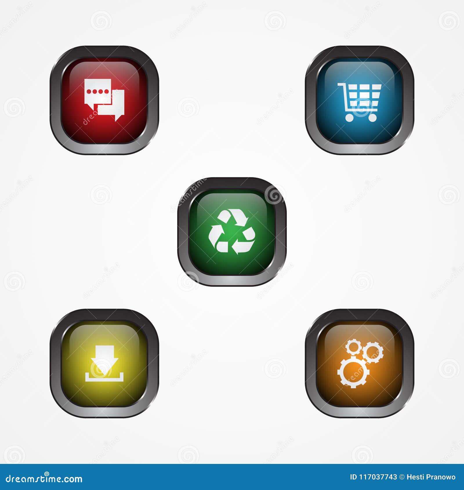 Download Design Vector Square Button With Icon For Web Stock Vector ...
