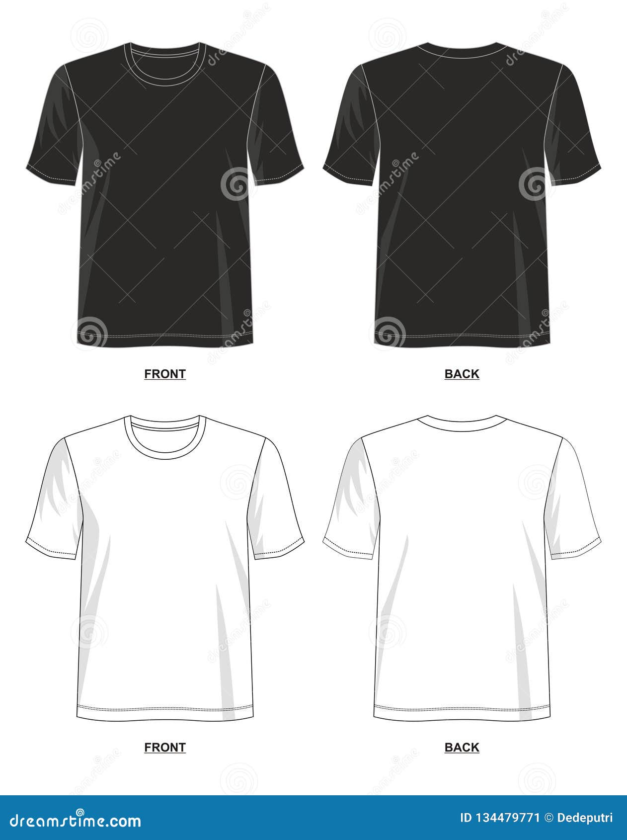 black t shirt template vector