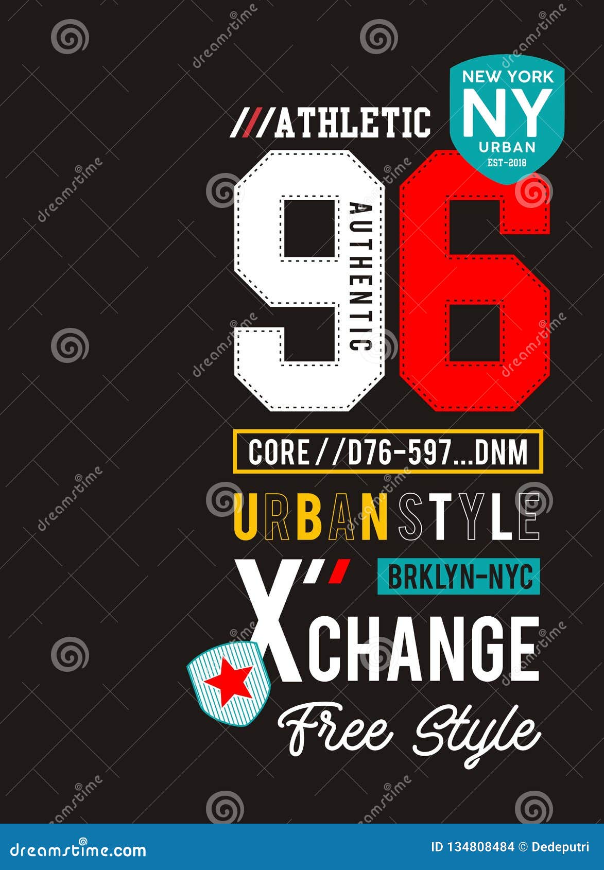Design Vector Typography Varsity Collection 03 Stock Vector