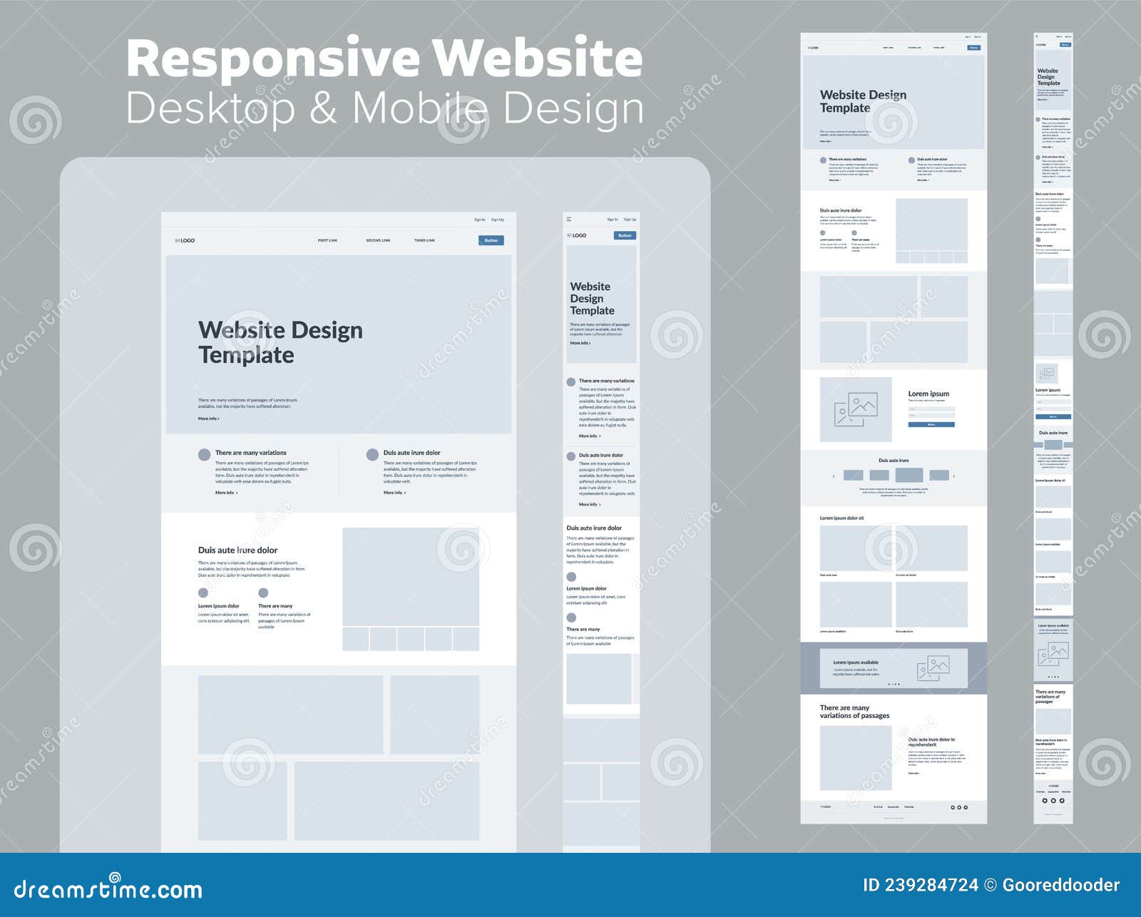 Design Website Desktop And Mobile Wireframe Landing Page Template Design Website Desktop And Mobile Wireframe Landing Page Template
