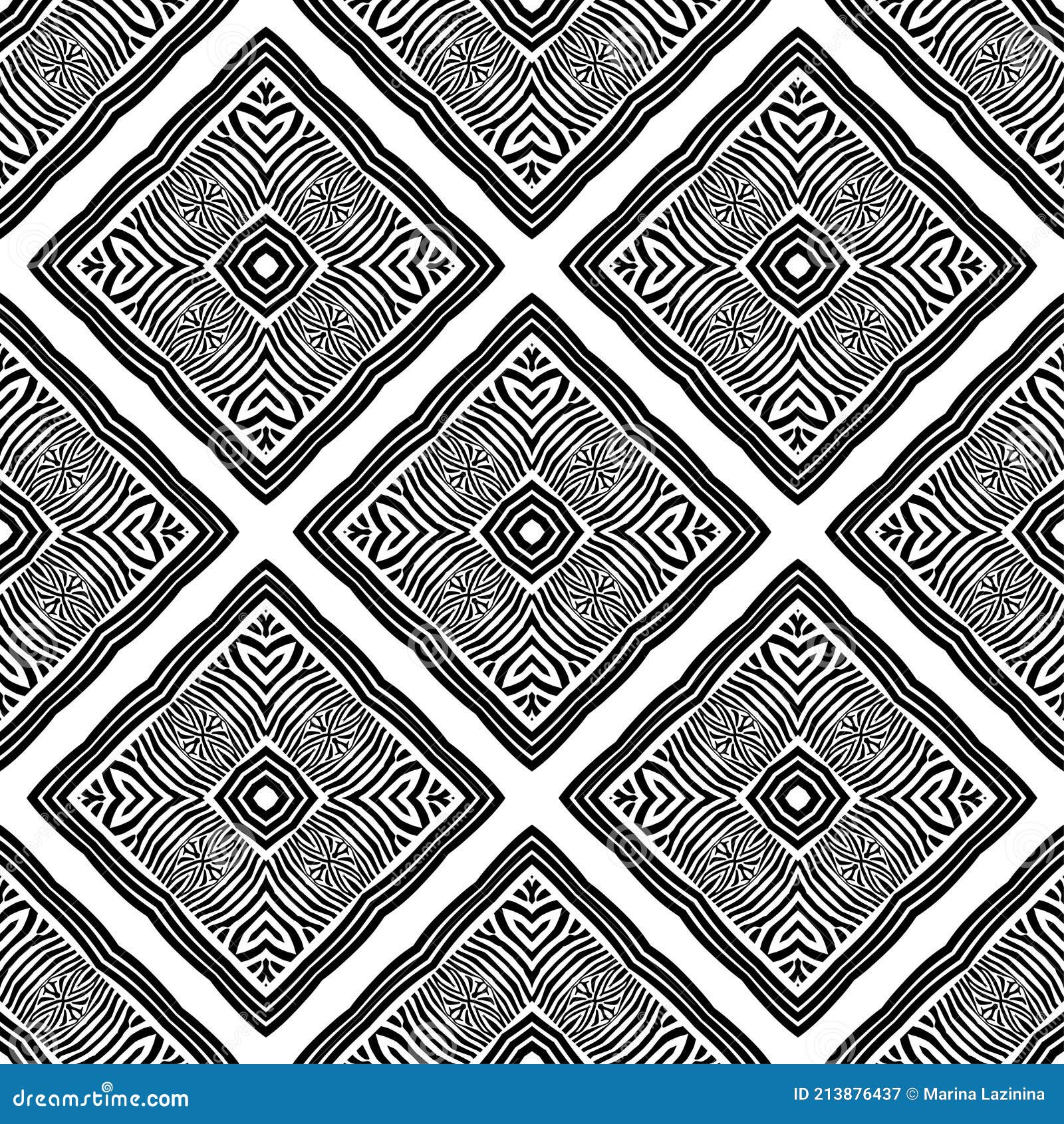  with zebra stripes. black and white color. ethnic boho ornament. seamless background. tribal motif.