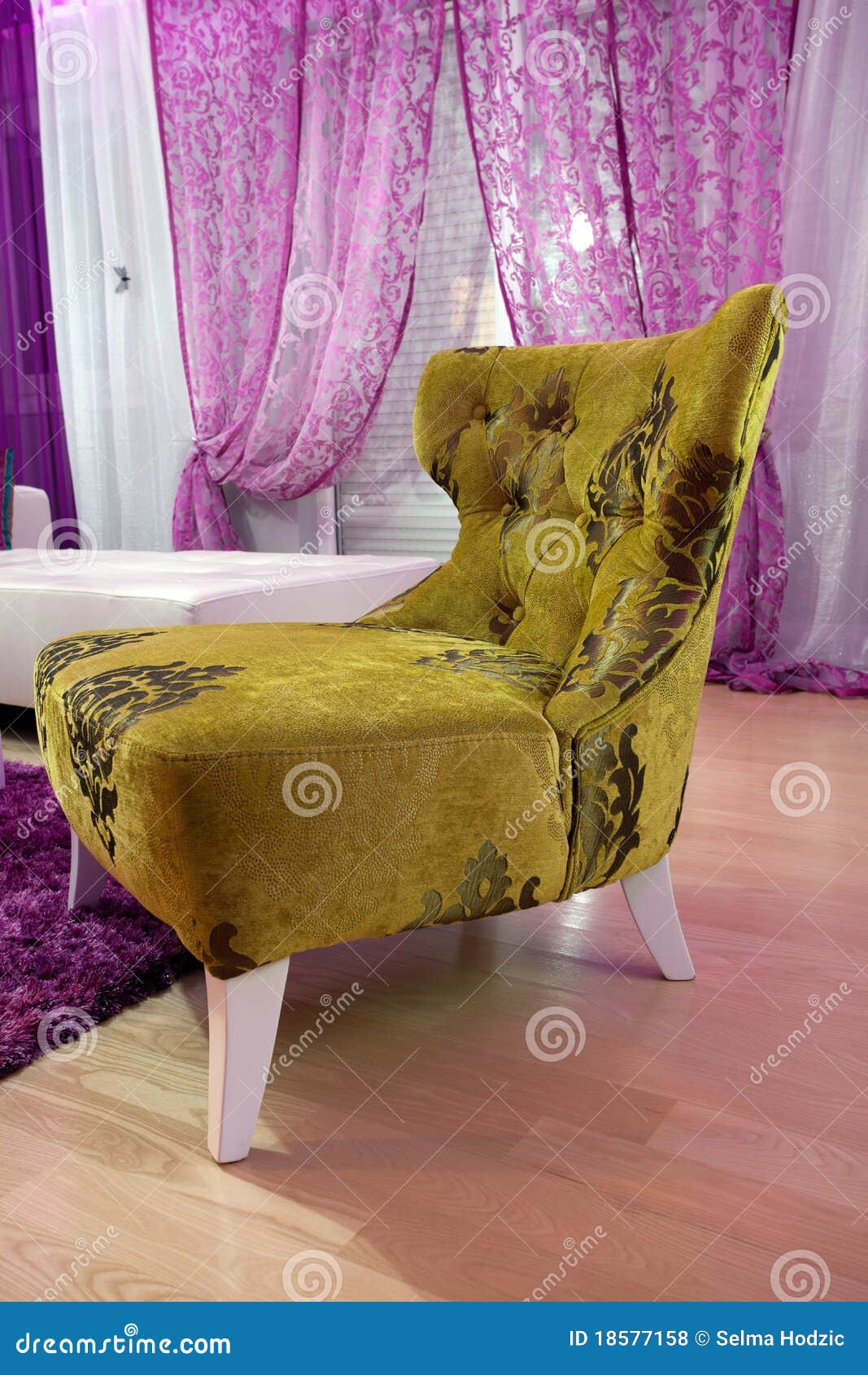 Designed Armchair in Apartment Stock Photo Image of panel, couch