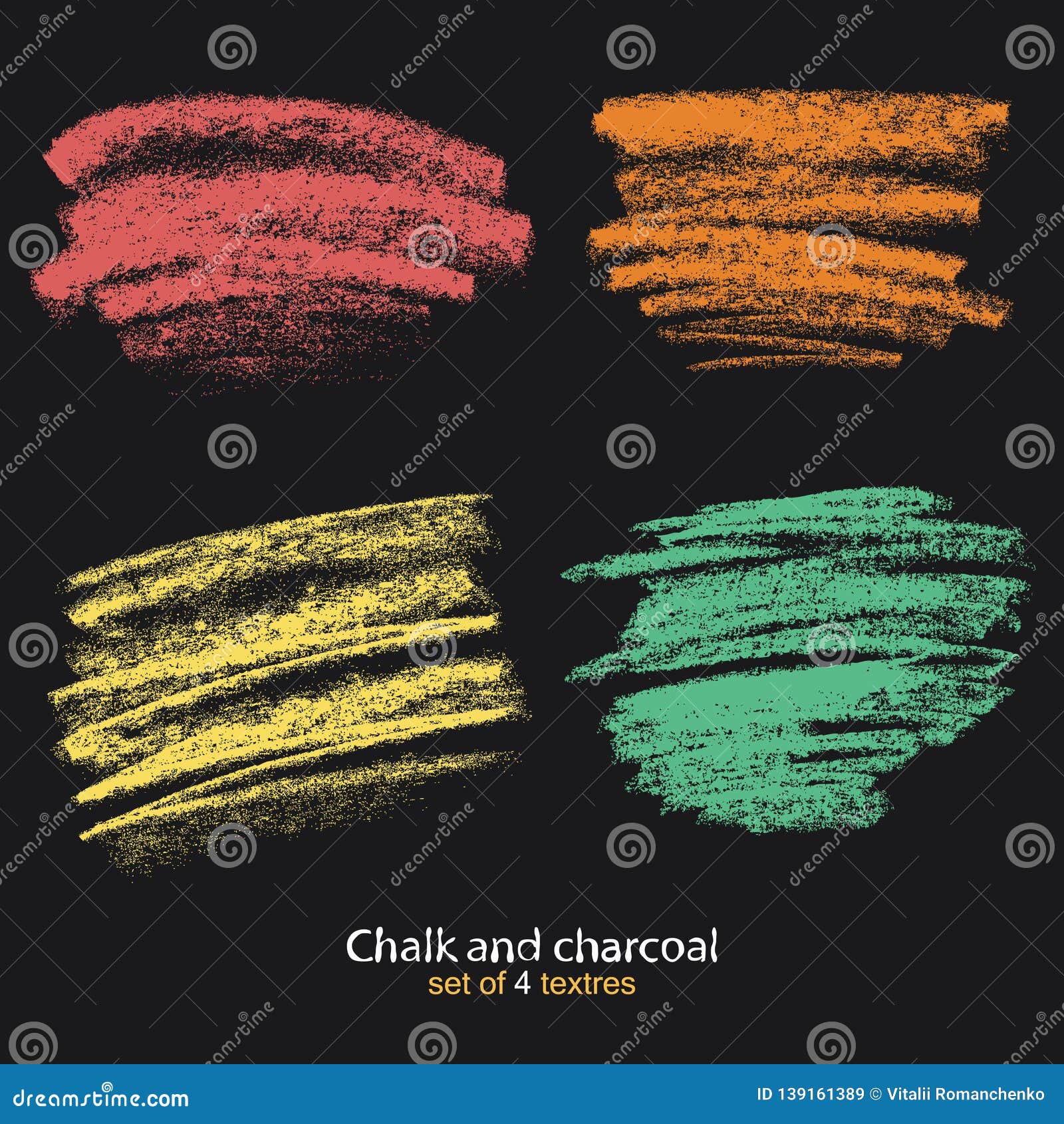 The Effect of Noise. Textures Strokes of Chalk. Pastel Colors Brushes