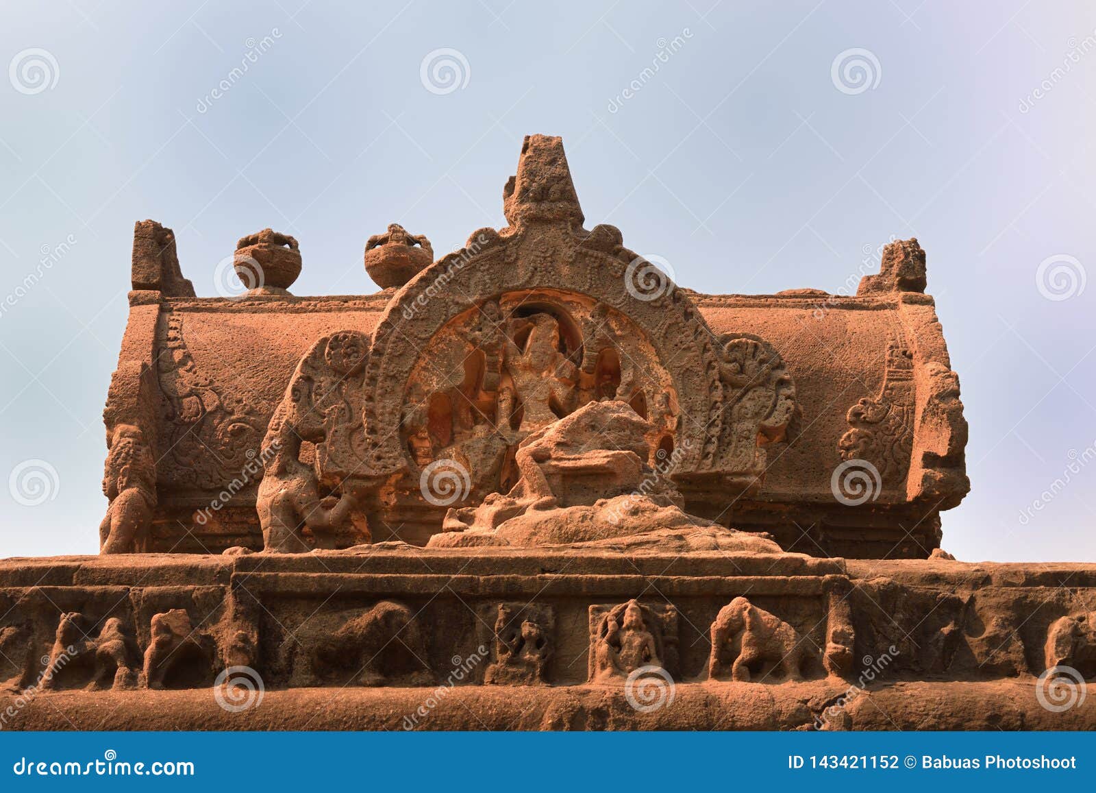 Designer Artefact at Kailasha Temple, Ellora Caves, India Stock Photo