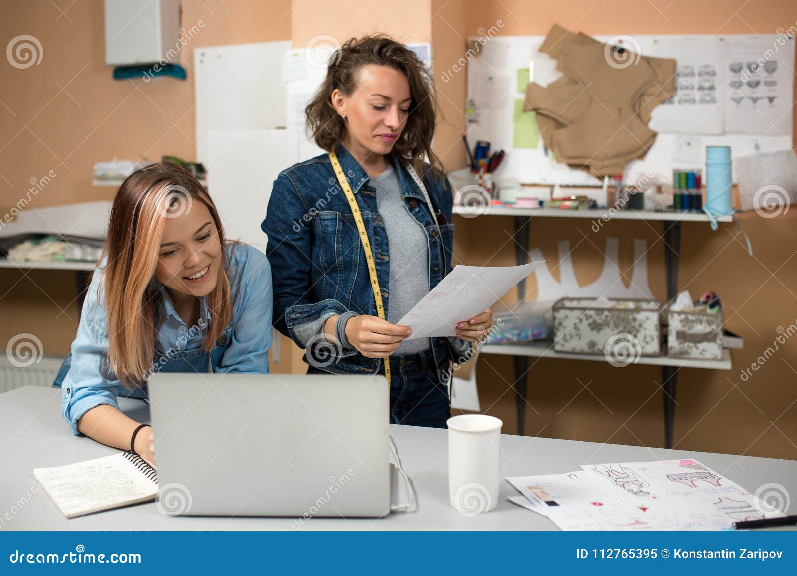 Designer Clothes and Dressmaker in the Workroom Stock Image - Image of ...