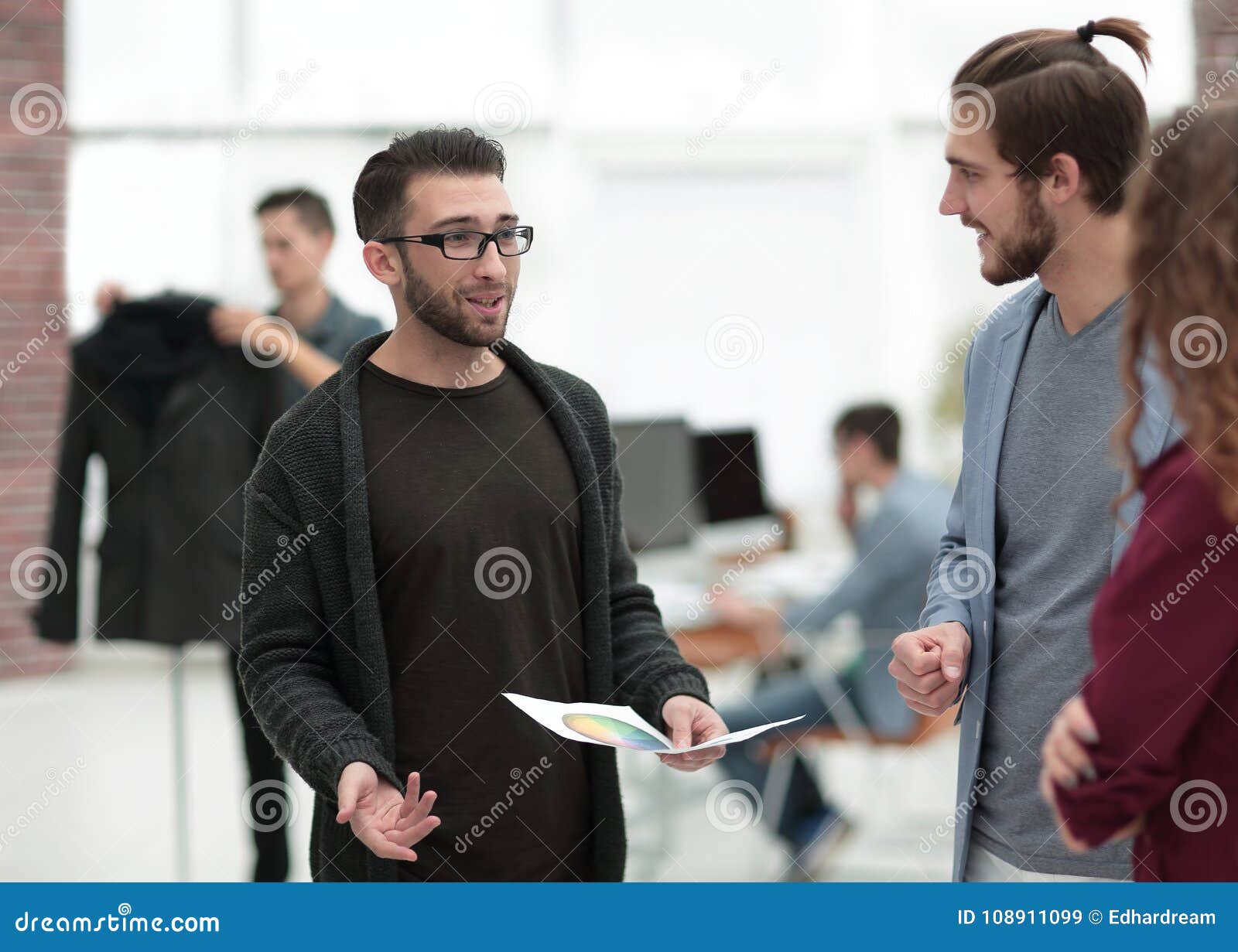 Designer Talking with a Client in a Modern Studio. Stock Image - Image ...