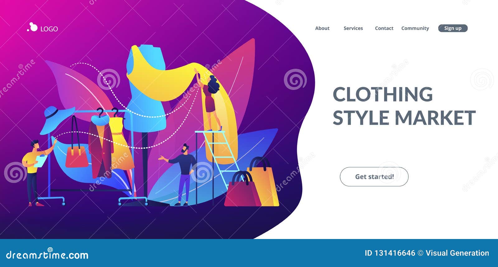 Fashion Industry Concept Landing Page. Stock Vector - Illustration of ...