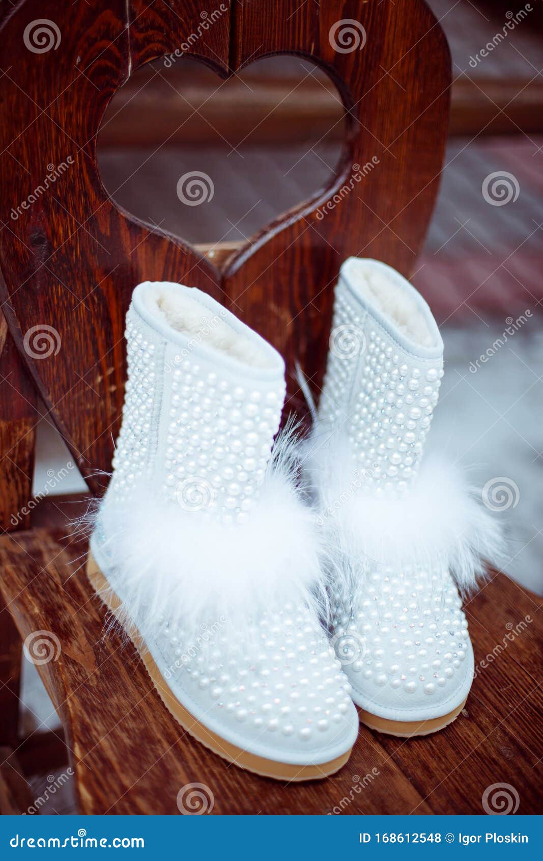 Designer White Winter Women Boots Stock Photo - Image of autumn ...