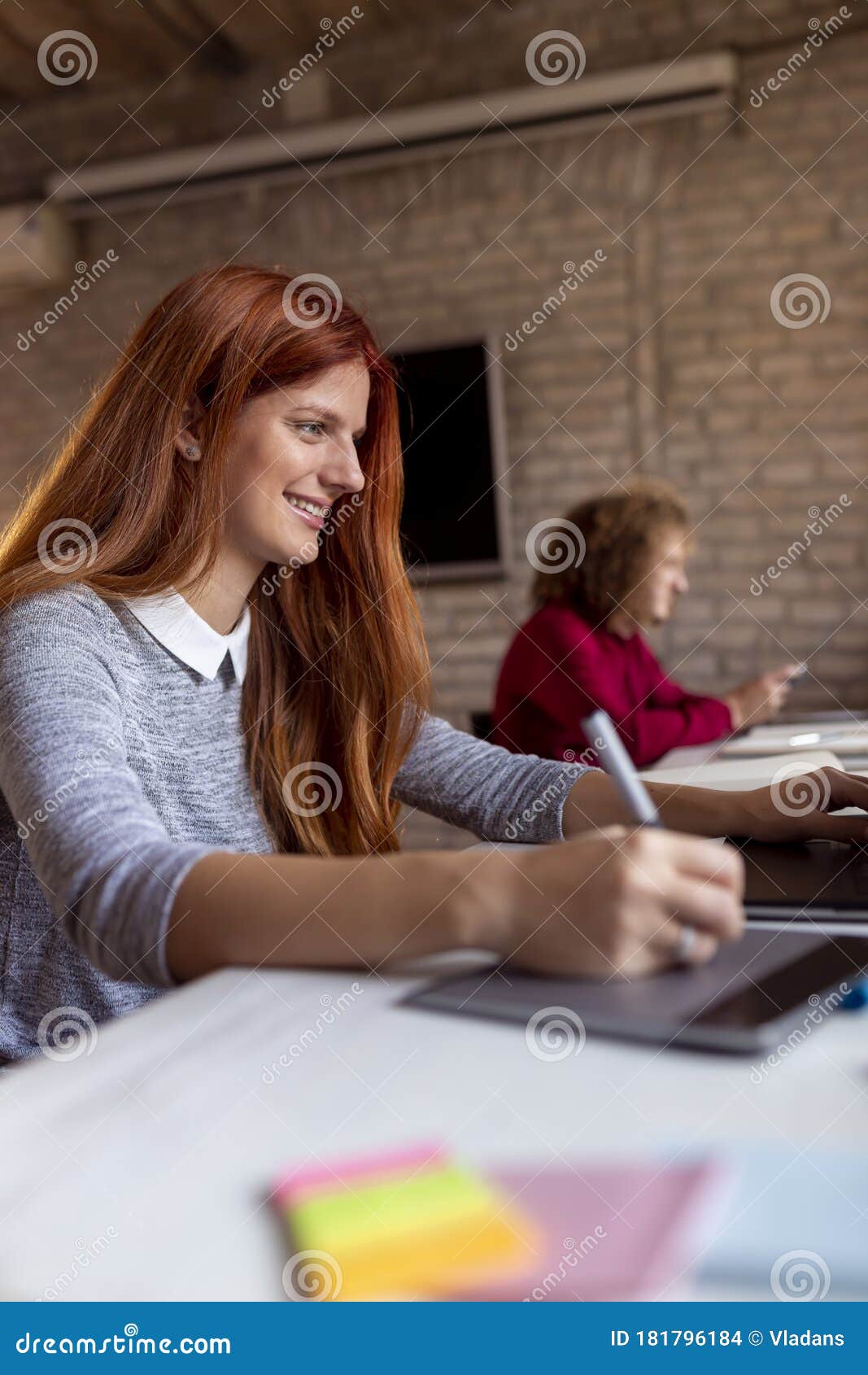 female web er working in an office