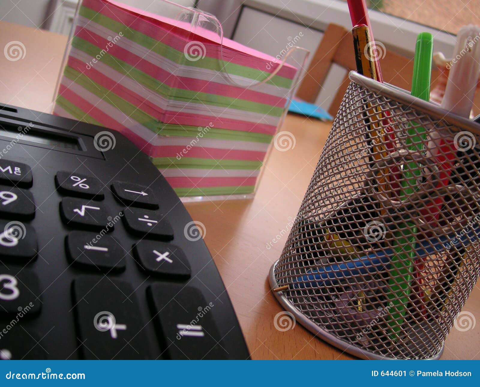 Desk accessories stock image. Image of work, calculator 644601