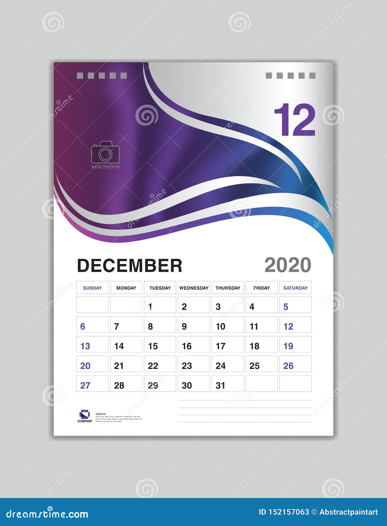 Desk Calendar Design December 2020 Year Template Calendar 2020