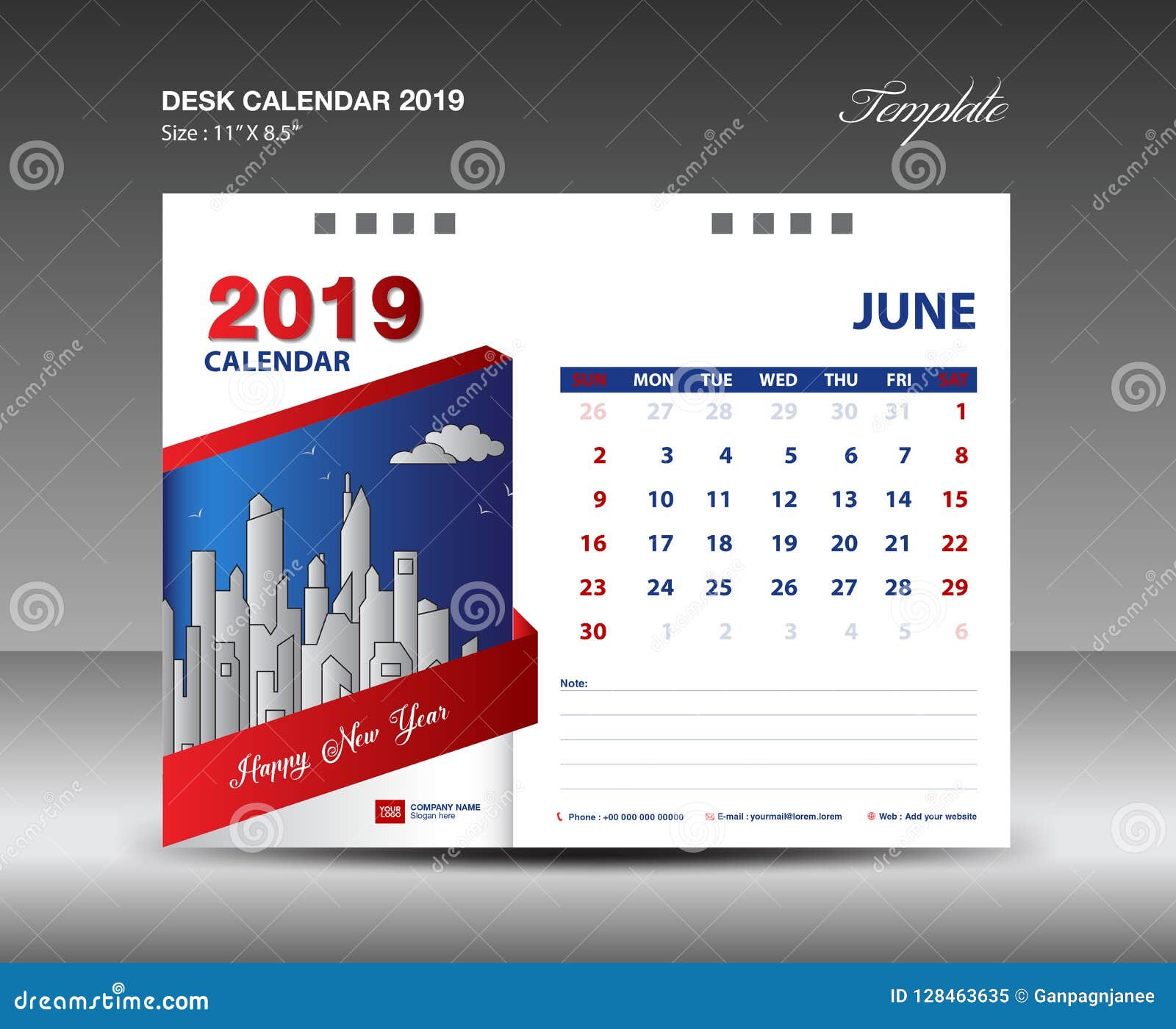 Desk Calendar 2019 Year Template Vector Design, JUNE Month ... Desk Calendar 2019 Year Template Vector Design, JUNE Month ...