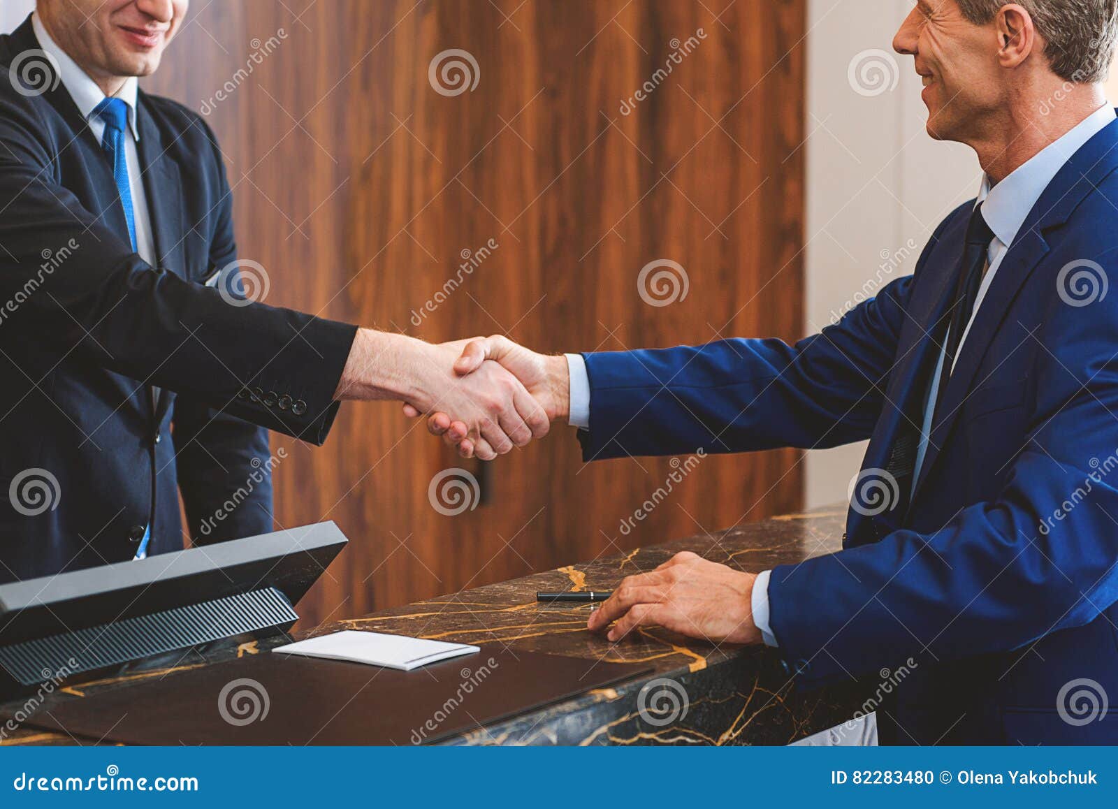 Desk Clerk And Client In Expensive Hotel Stock Photo Image Of