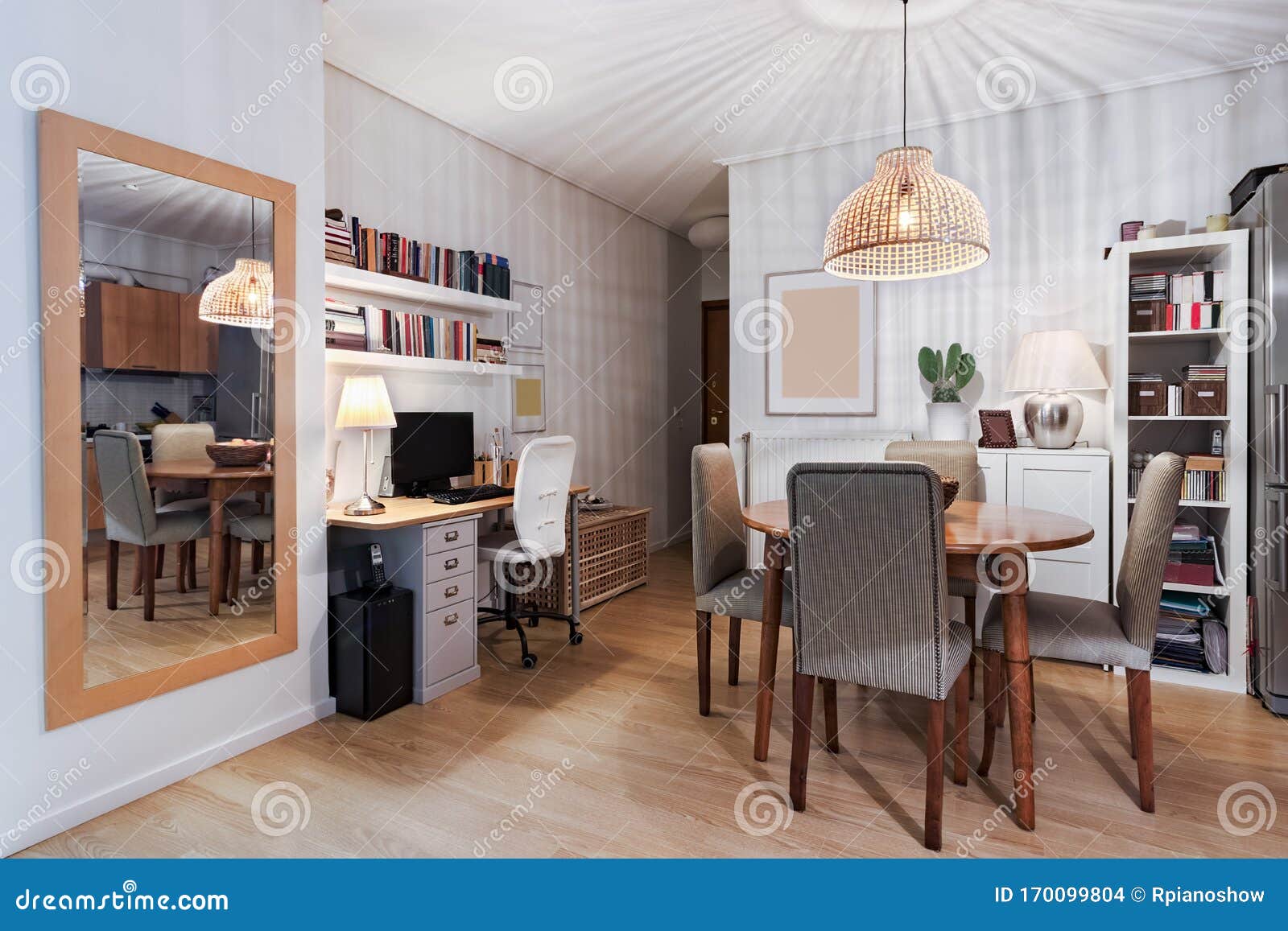 dining room with desk