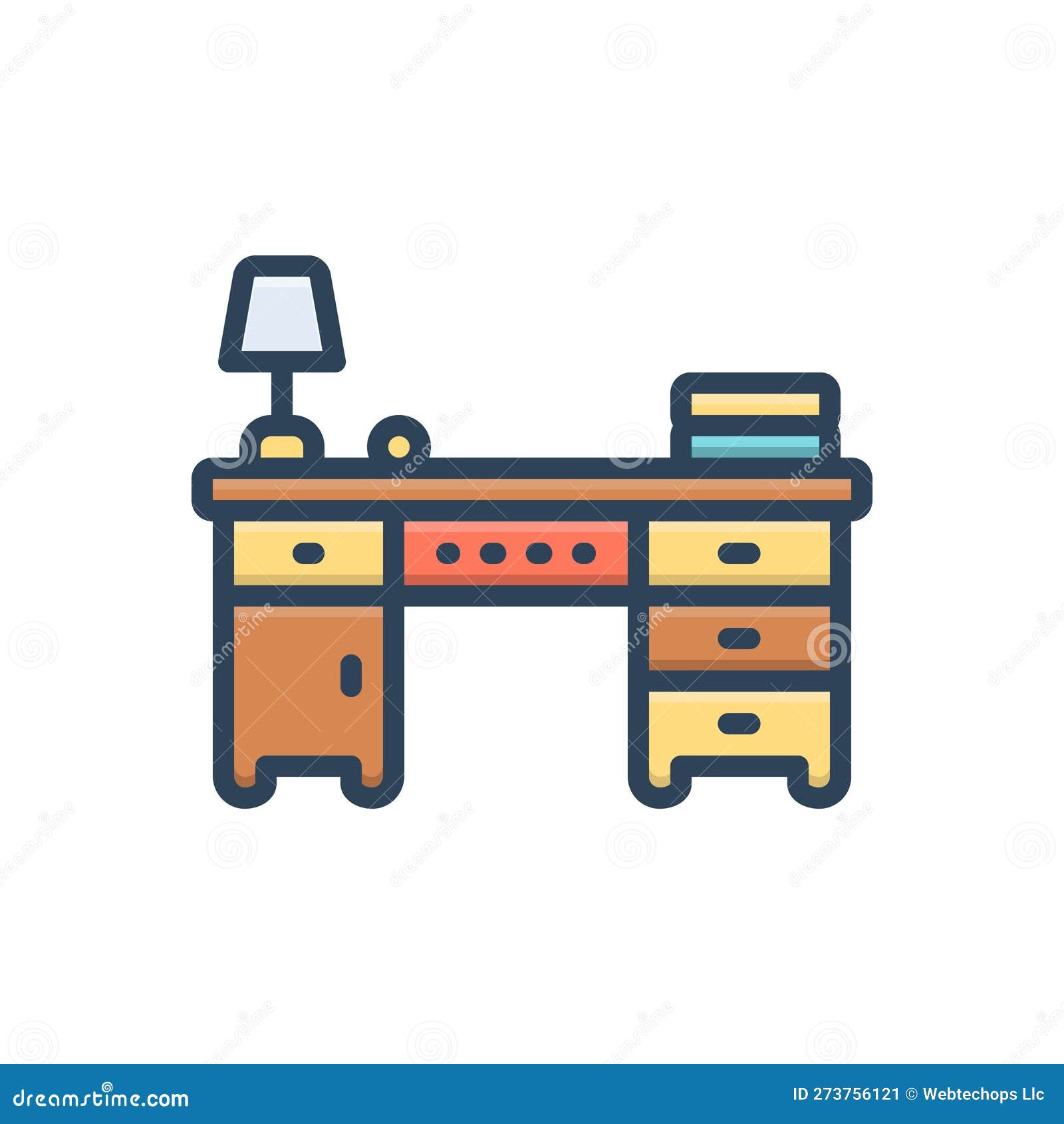Color Illustration Icon for Desk, Counter and Desktop Stock