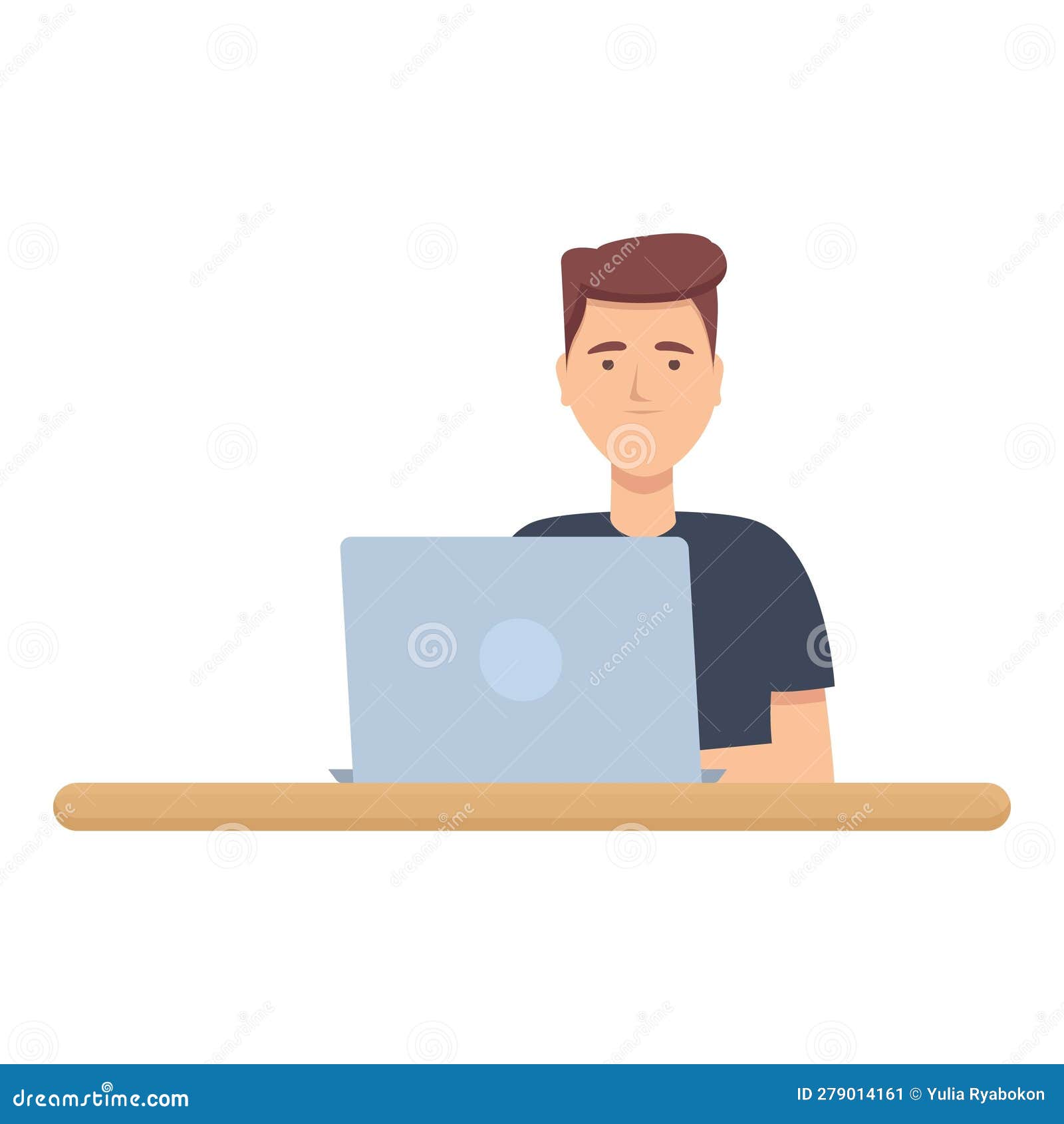 Desk Programming Icon Cartoon Vector. Computer Project Stock Vector ...