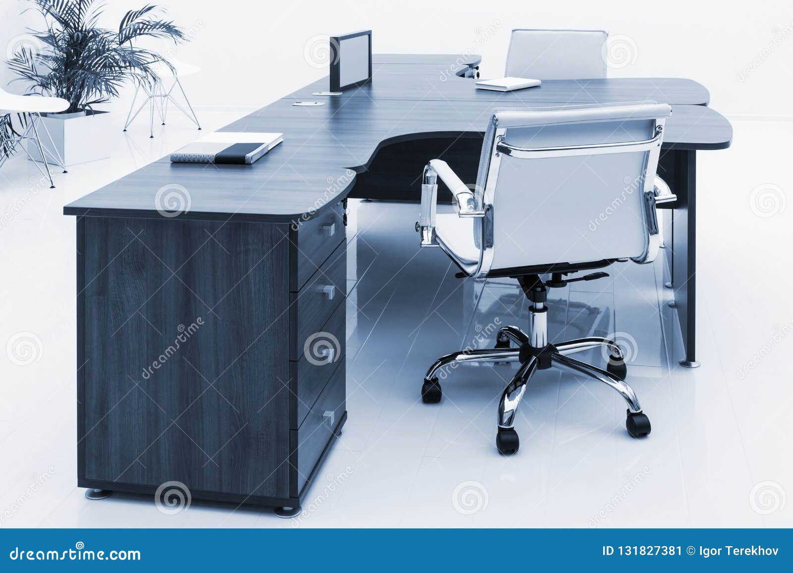 Desks and Leather White Chairs Stock Image Image of style, business 131827381