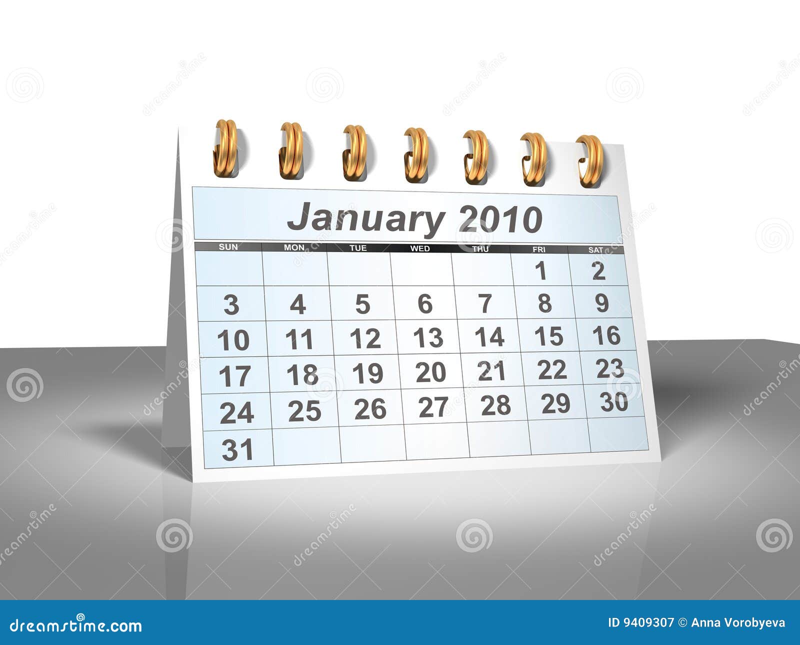 Calendrier 3d sur fond blanc Photo Stock - Alamy