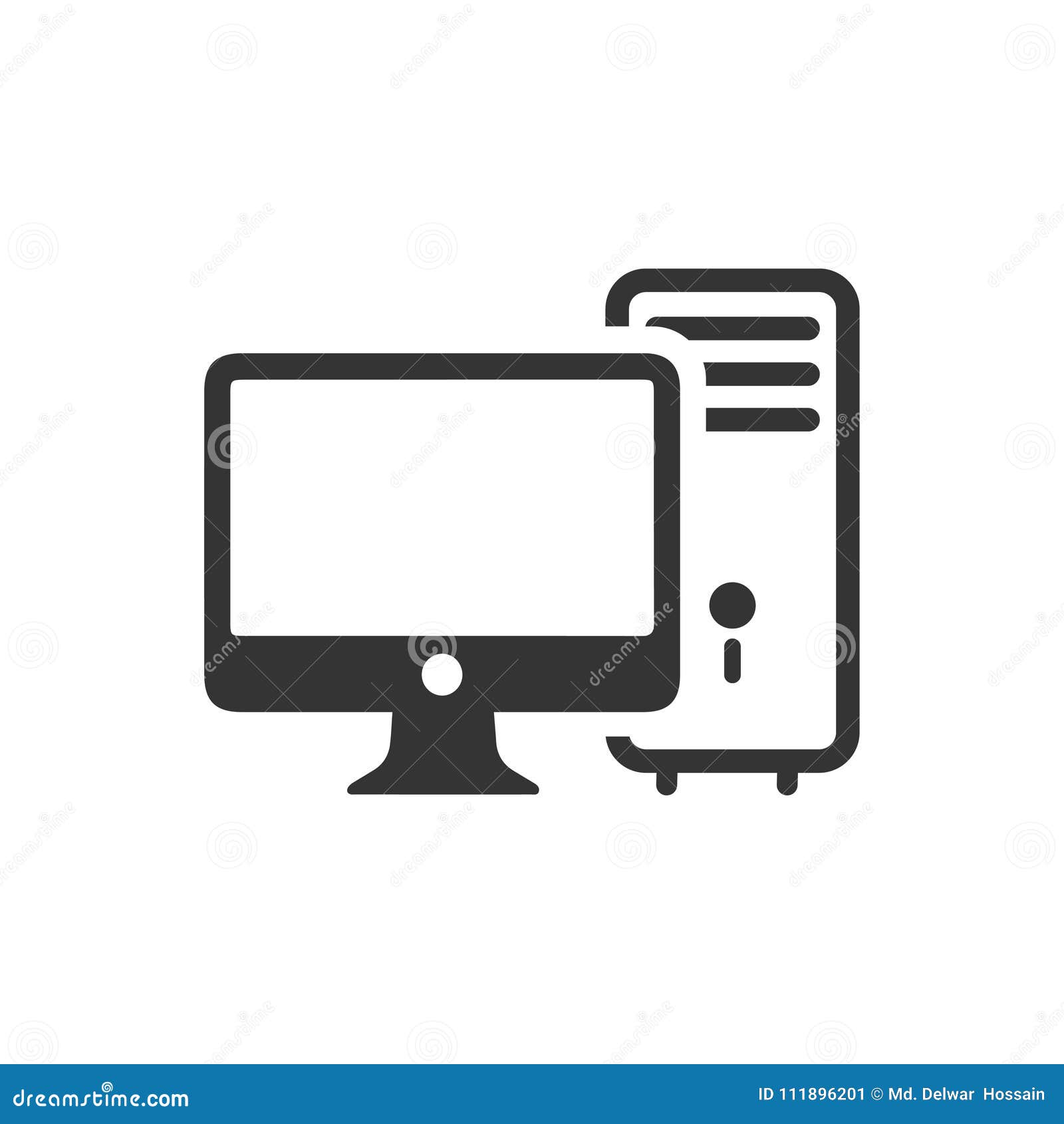 Desktop Computer Icon Stock Vector Illustration Of Screen 111896201