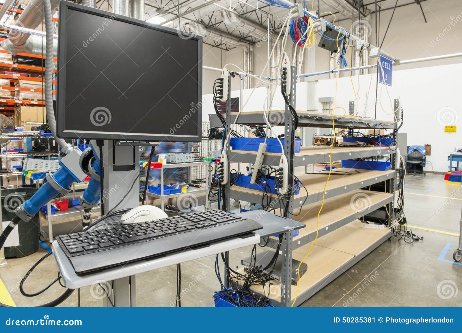 Desktop Computer In Manufacturing Industry Stock Image Image Of Wiring Connection 50285381
