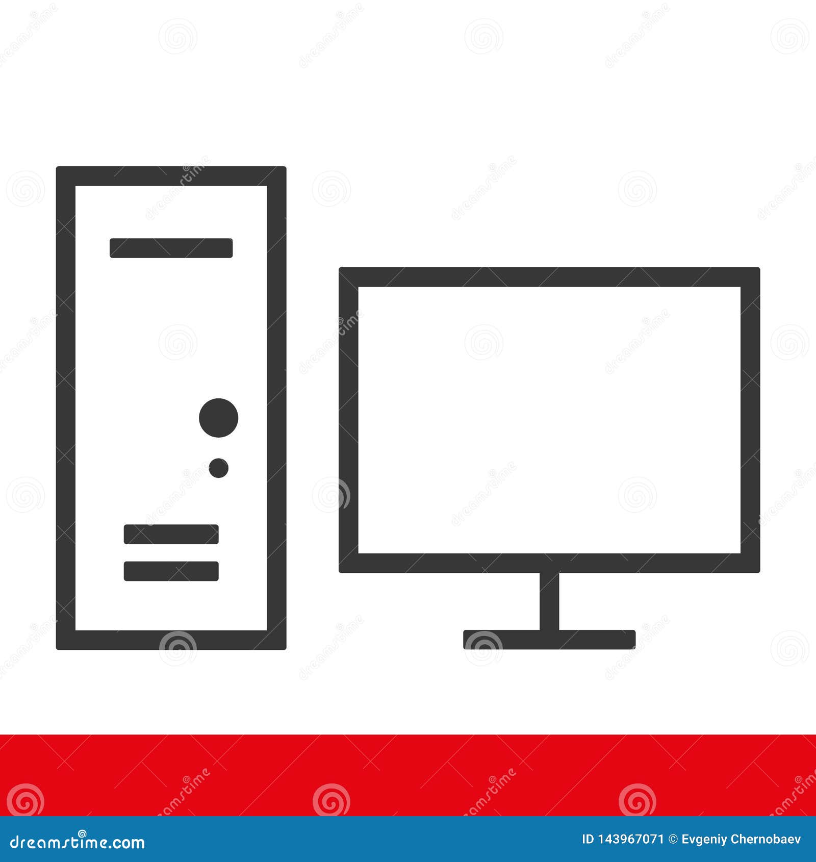 Desktop Computer Outline Vector Eps10. Computer Icon. the Computer Icon